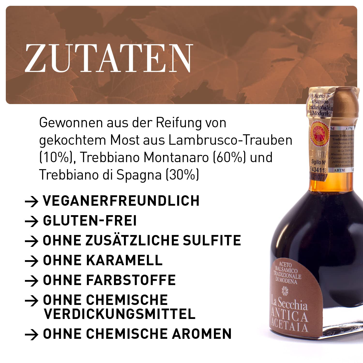 La Secchia - "Extra Vecchio", Traditioneller Balsamico-Essig aus Modena DOP, Mindestens 25 Jahre Alt - Flasche zu 100 ml mit Hülle Dosierer Geschenkbox, Handgefertigt in Italien