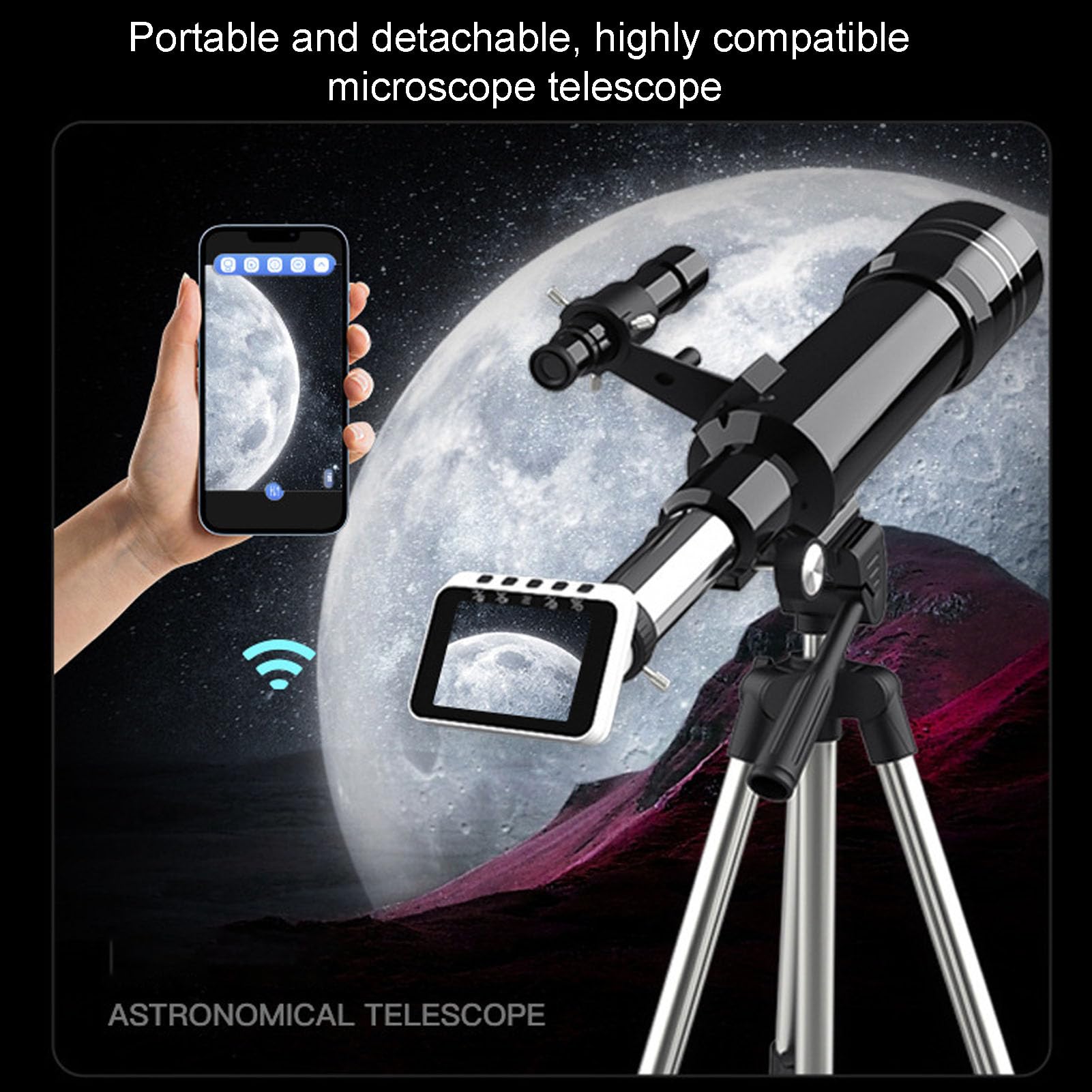 WiFi Telescope Eyepiece Camera with 2.8 Inch Screen, 1080P Video Recording & 2MP Photos for 1.25/0.965 inch monoculars/binoculars/astronomical telescopes & 23.2 microscopes