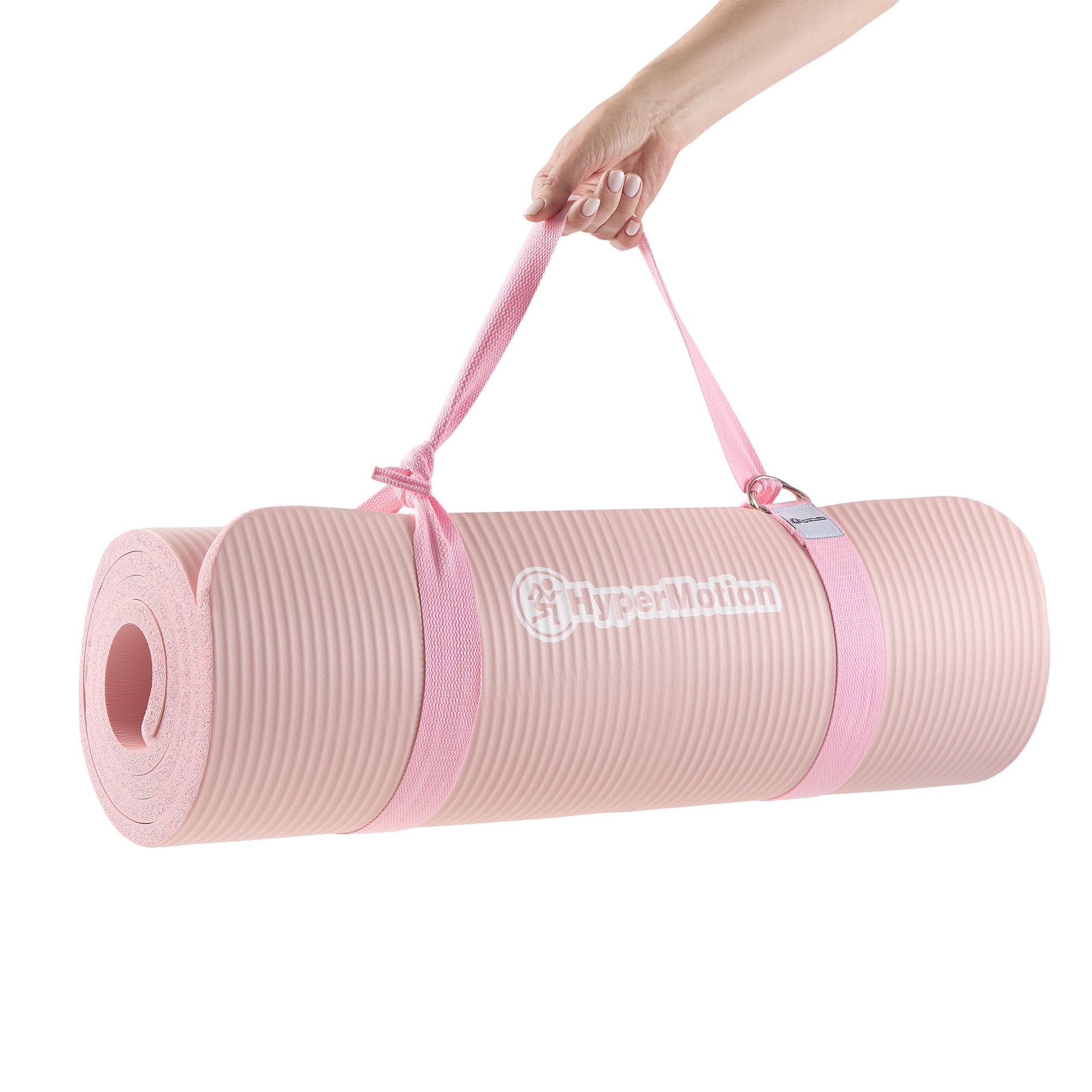 HyperMotion Tapis de Yoga NBR 183x61 cm (Épaisseur 0,8 cm et 1,5 cm) Antidérapant, avec Sangle de Transport et d’Étirement, Tapis Fitness pour Pilates et Relaxation