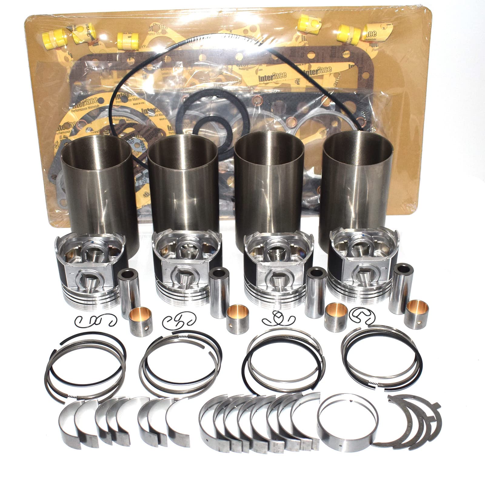 Masdmao V2003 Overhaul Rebuild Kit(not included Valves kit) Compatible with Kubota V2003 V2003-M-DI V2003T V2003-T-E2B Engine Bobcat S185 S175 Loader