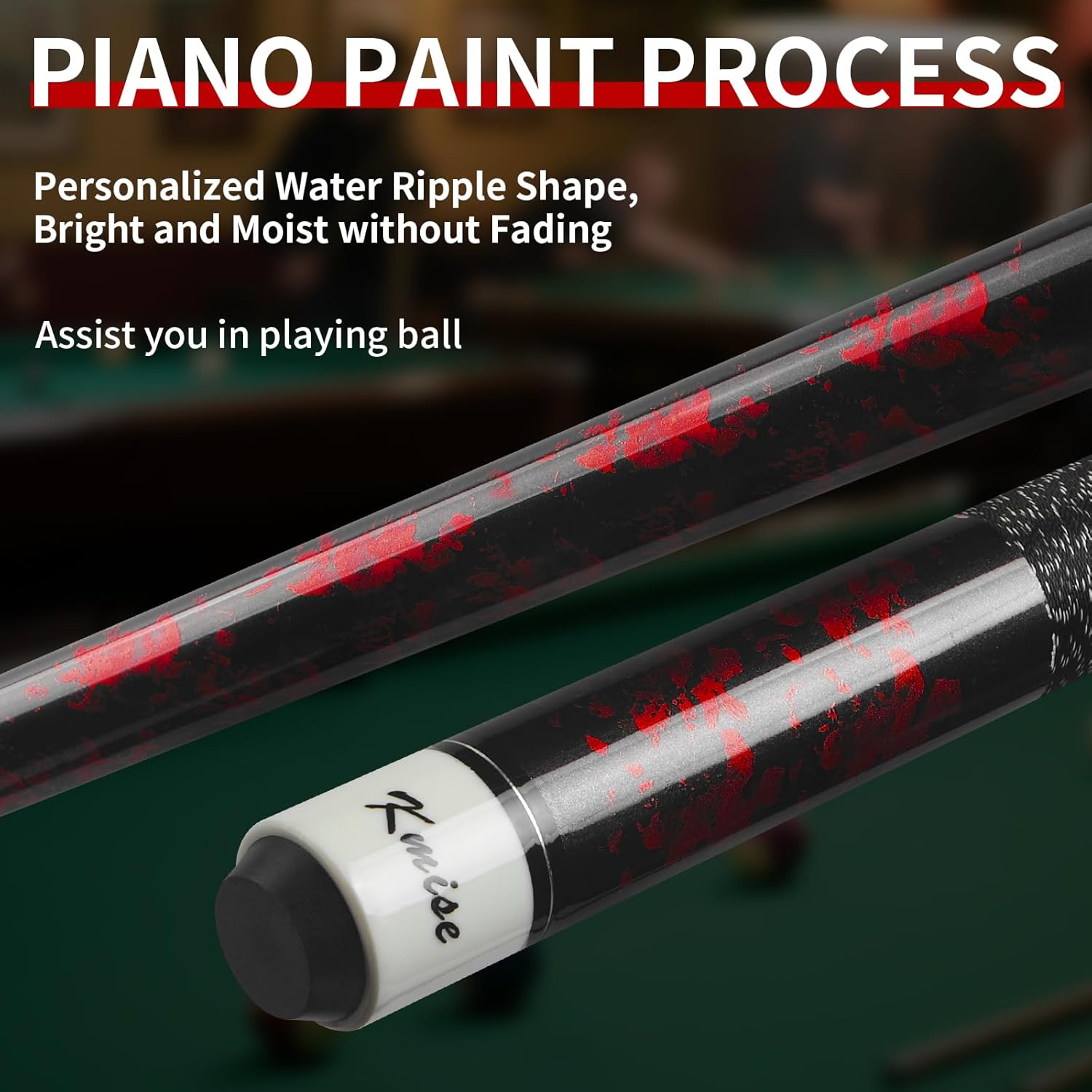 Kmise Pool Cue Stick - 58 Inch Pool Cues 18~21Oz Canadian Maple Professional Billiard Cues Sticks, Pool Sticks for Adults Multiple Colors (Red (1 Piece), 18oz)