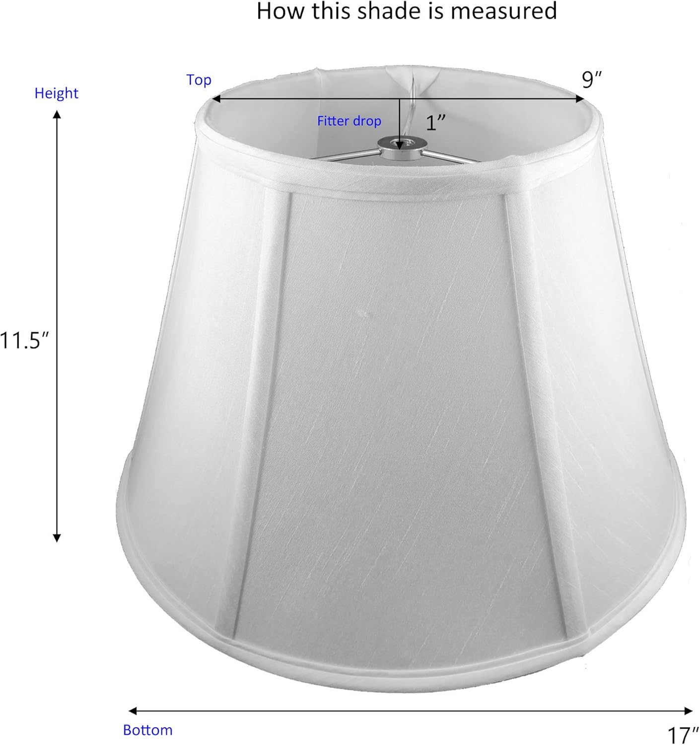 American Pride 9"x 17"x 11.5" Round Soft Shantung Tailored Lampshade, Honey