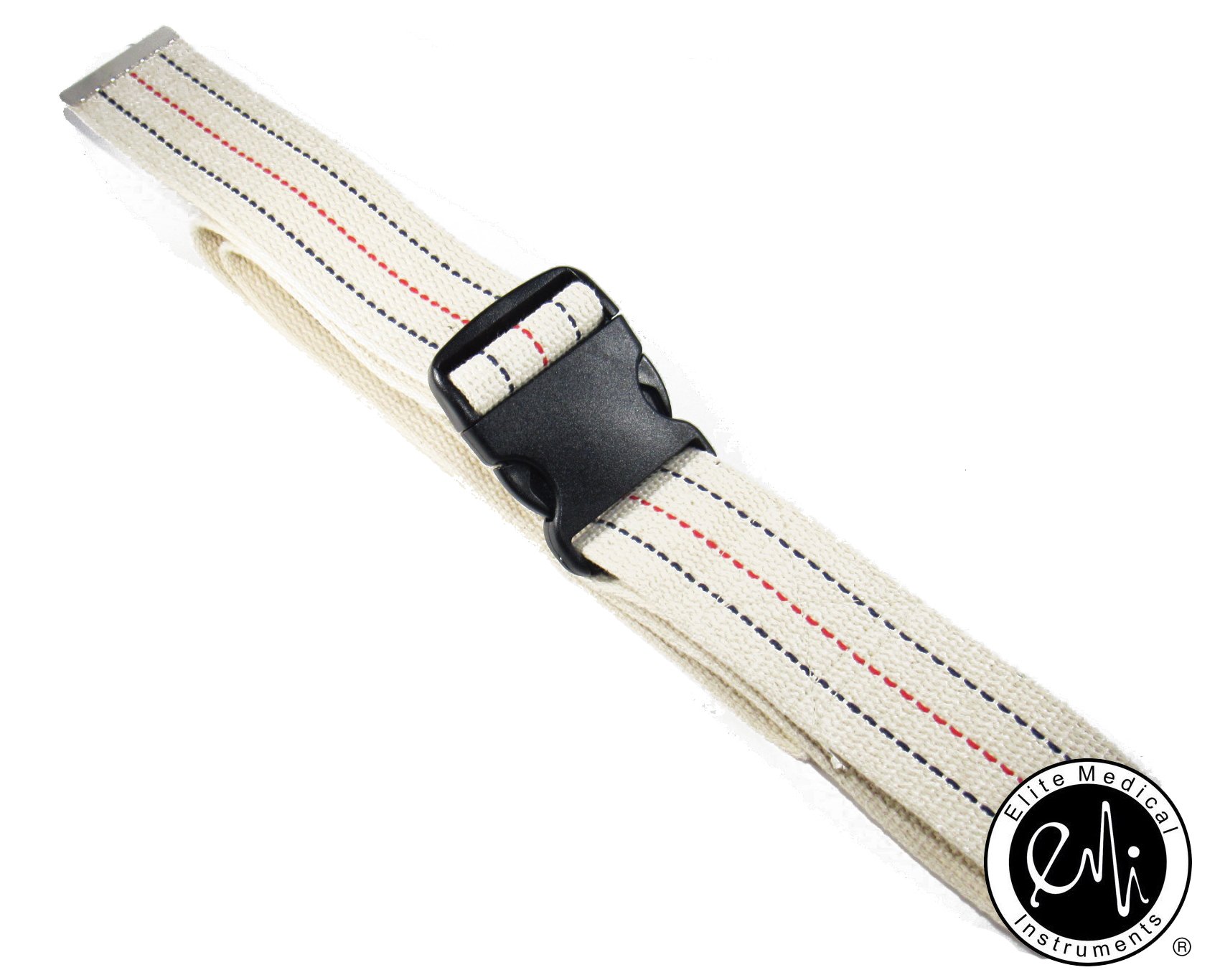 EMI 60" White Gait Transfer Belt – Comfortable Cotton Belt for a Patient | Plastic Buckle | Ideal Mobility Aid for Seniors, Patients, and Physical Therapy Use