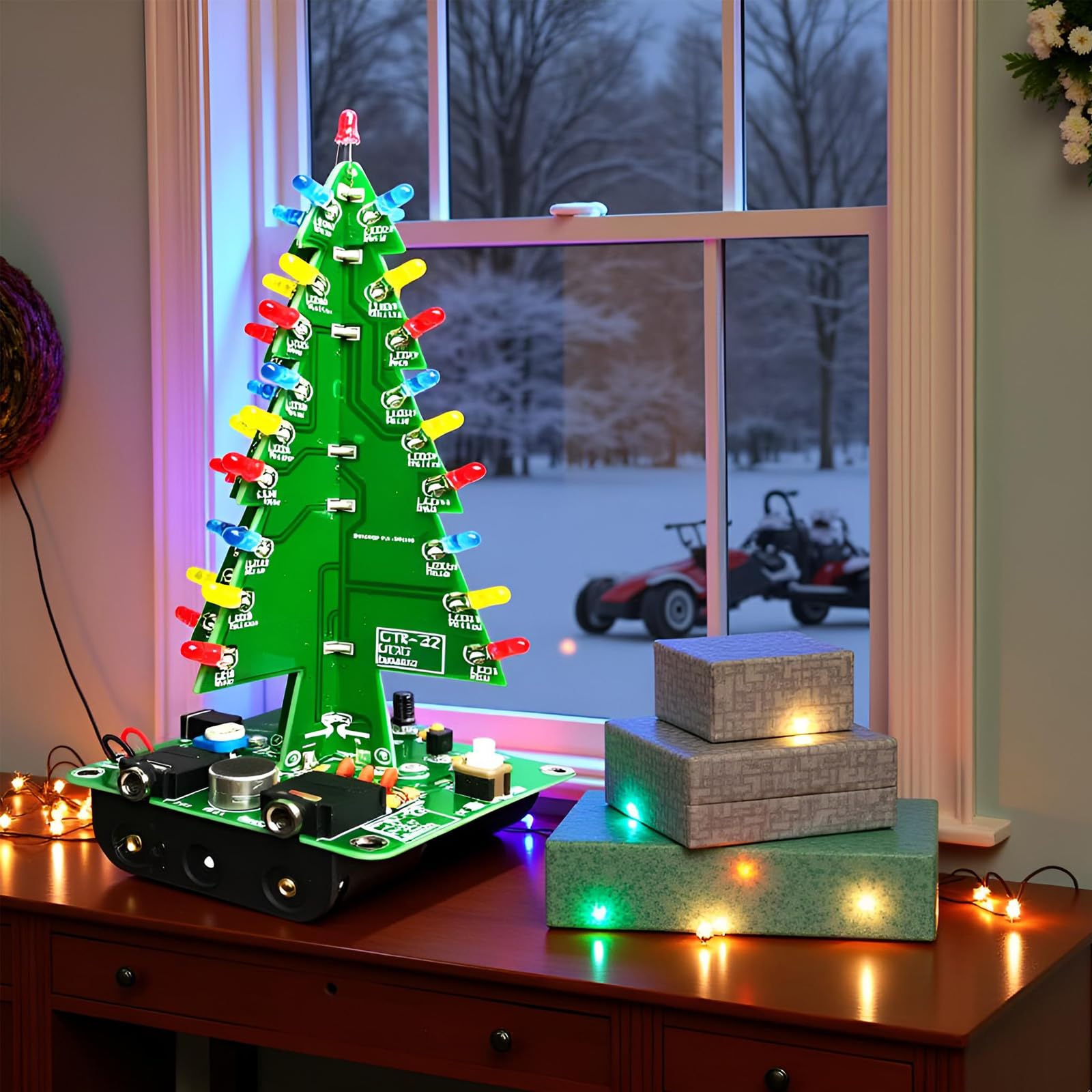 Snapklik.com : Audio Controlled 3D LED Flashing Christmas Tree DIY Kits ...