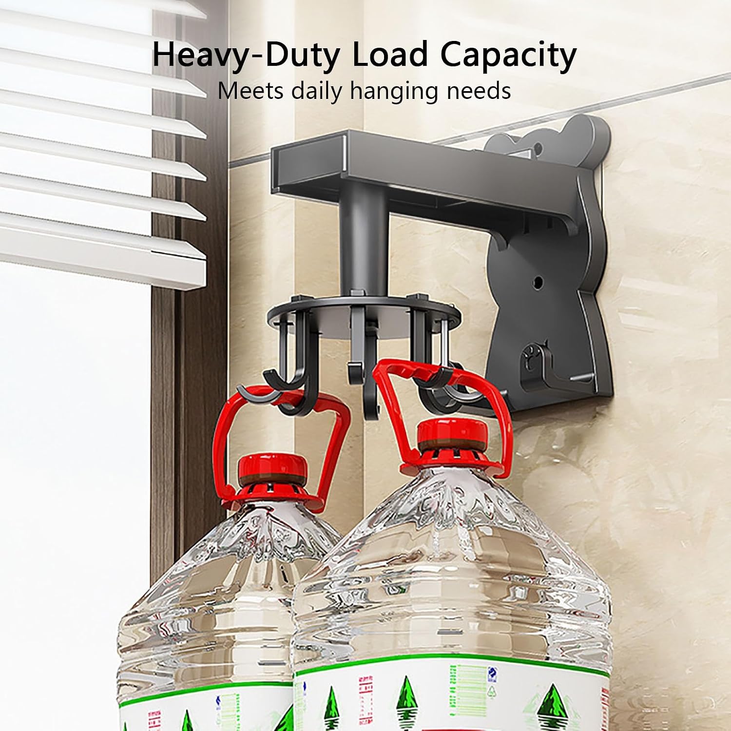 Rotating Kitchen Utensil Hook Rack, Wall Mounted Utensil Holder with 8 Hooks, Space-Saving Kitchen Organizer for Cooking Tools, Cutting Board(B)