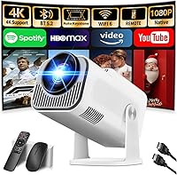 Vista 1 de [Projector 2026 Upgraded] Mini Projector Support 4K 1080P Auto Keystone 270°Rotatable with WiFi 6 and Bluetooth 5.2 Projector Portable Compatibile