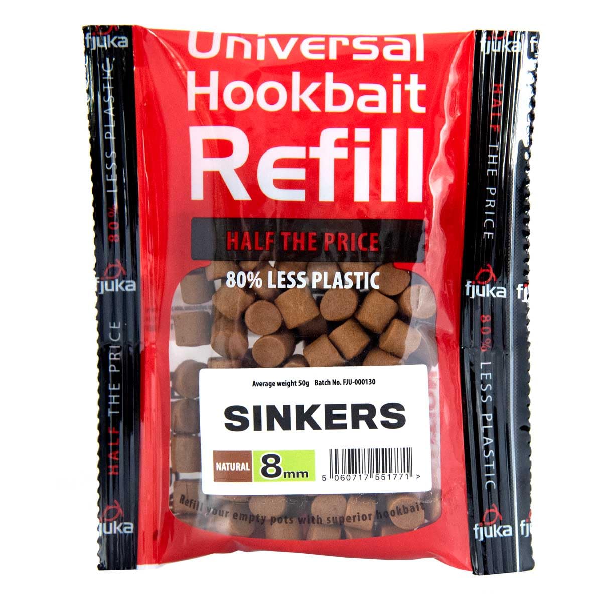 Sinkers 8mm | Natural | Hookbait Refill | Tough, Hookable Bait | Float & Feeder