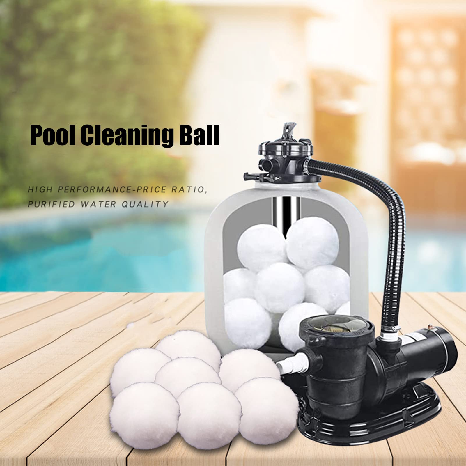 Polpette da Filtro per Piscina per Pompa da Filtro a Sabbia, 700 g di Sfere da Filtro da Filtro per la pulitura di Piscina Riutilizzabile Bianca
