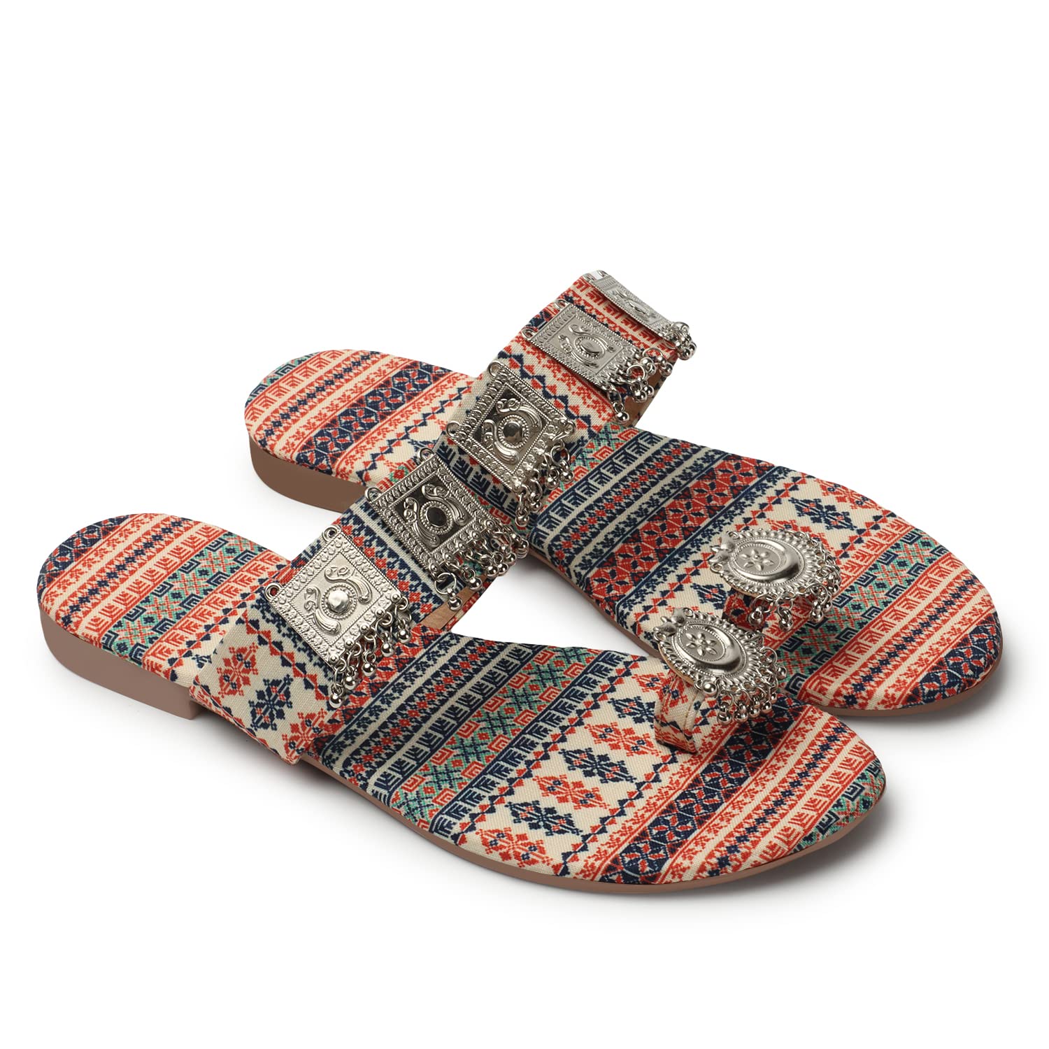 FURIOZZ Womens Ethnic Flats, Womens Traditional Slip-On Slipper, Rajasthani Chappal Banjara Style Banjara2-Cream-36 (B0C6K6R88K) Amazon Price History, Amazon Price Tracker