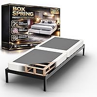 Vista 14 de Nutan, somier dividido resistente de 8 pulgadas para soporte de colchón - Funda natural de madera dura totalmente ensamblada para cama King Blanco