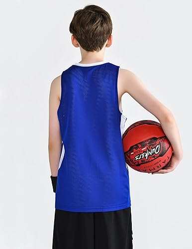 Miniatura 3 de Paquete de 10 camisetas de baloncesto atléticas reversibles de malla para niños y jóvenes, uniformes de equipo en blanco para deportes Scrimmage a