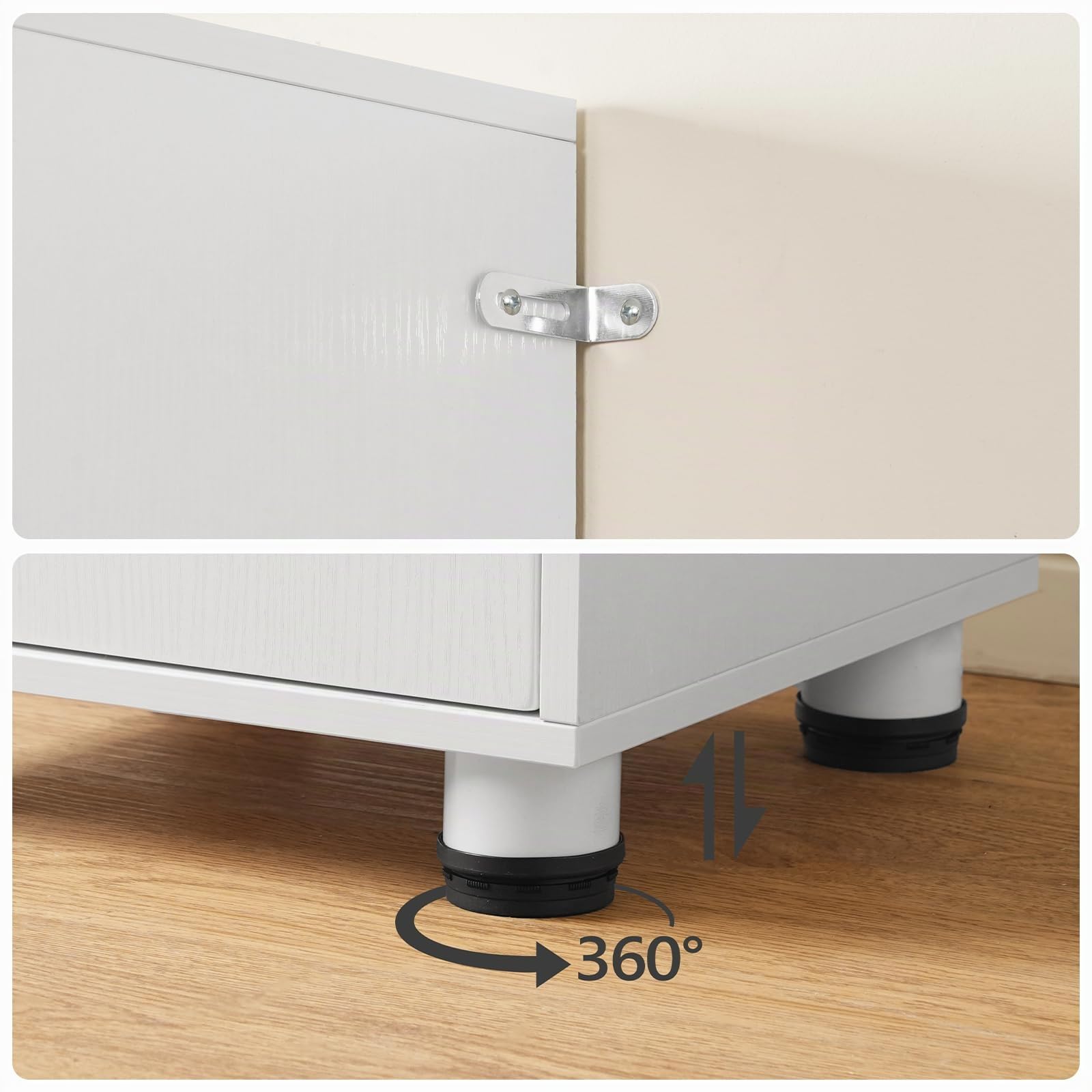 HOOBRO Armario de Baño de 30 x 30 x 170 cm, Puertas y Estantes Interiores Ajustables, 1 Compartimento Abierto y 1 Cajón, para Espacios Reducidos, Baño, Pasillo y Cocina, Acabado en Blanco EWW22BC01