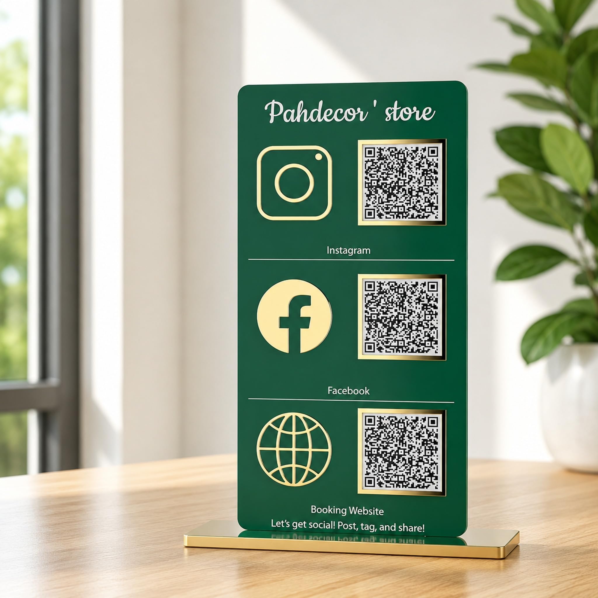 Amazon.com : Pahdecor 3D Custom Triple Icon Multi QR Code Sign