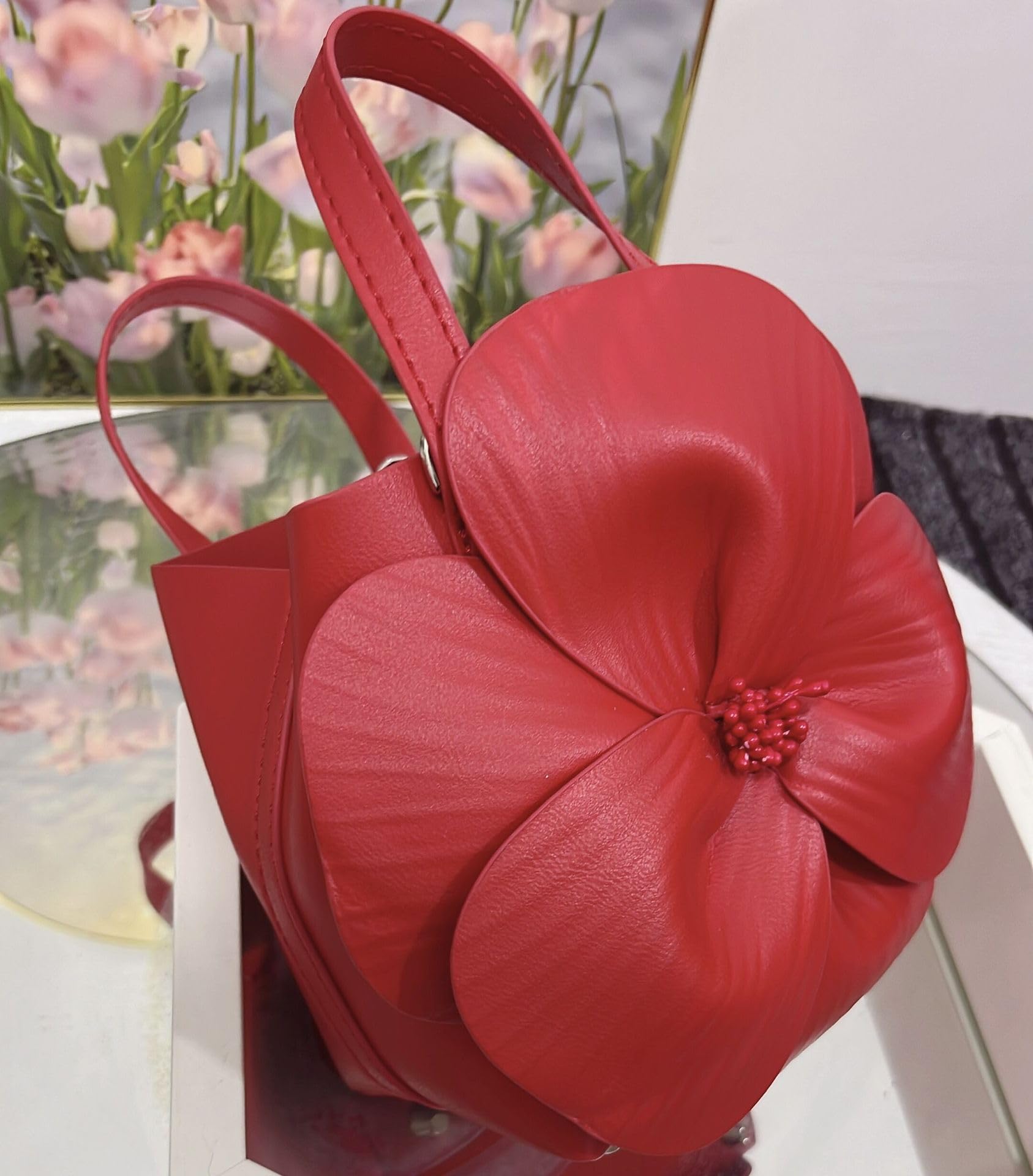 Bolso de mano floral de piel sintética, mini bolsa de fiesta, perfecto para bodas, bailes, regalos para mujeres