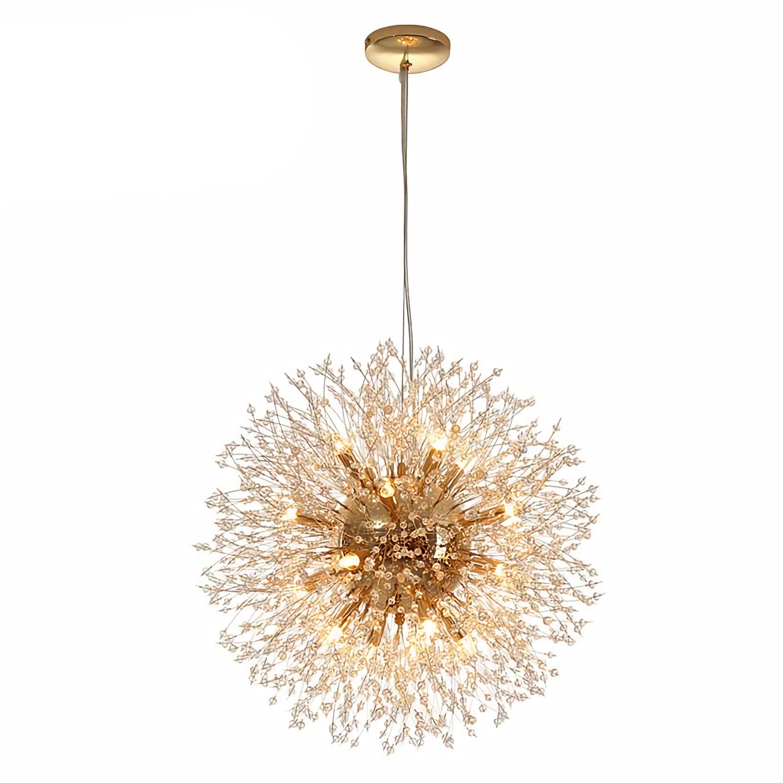 Lustre en cristal moderne or 50 cm pour salon et salle à manger