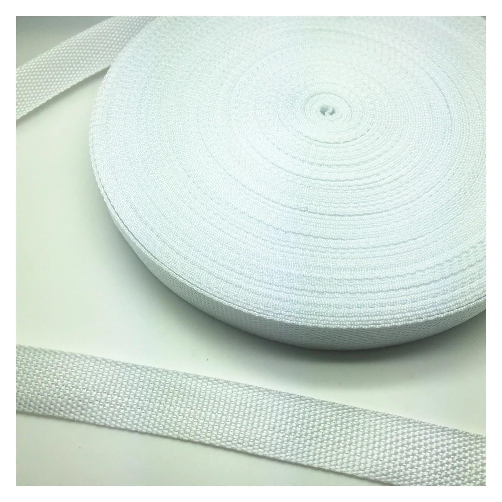 Webbing 5Yards 20mm Wide Strap Nylon Webbing Knapsack Strapping Safety Belt DIY Pet Rope Sewing Crafts(White)