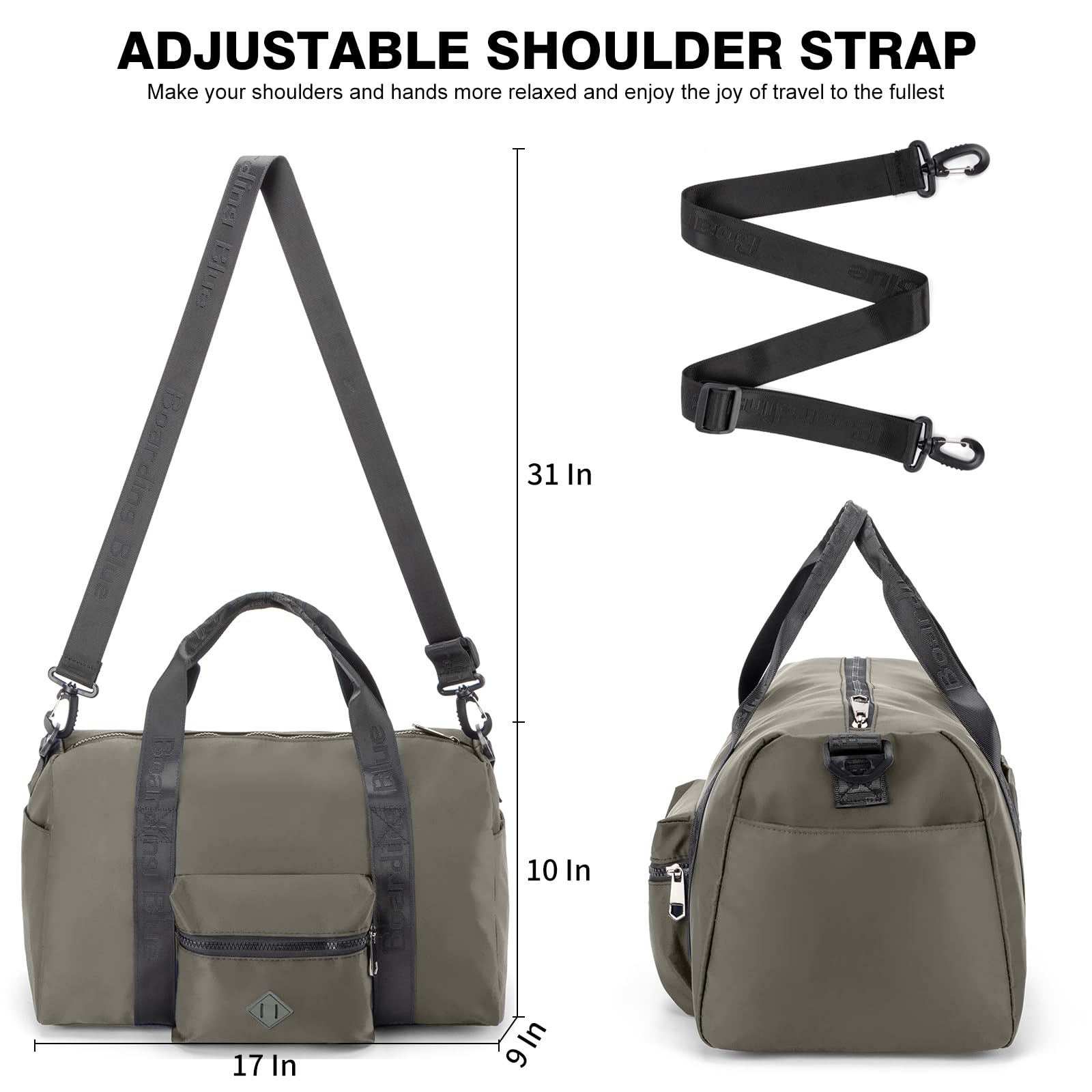 Boardingblue Bolsa de viaje para debajo del asiento (43 x 25 x 22,8 cm), color gris