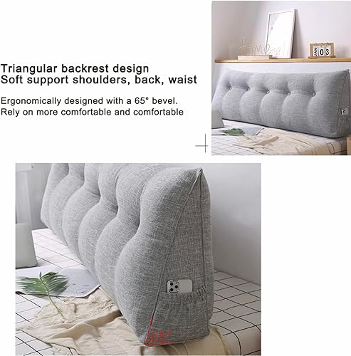 Vista 3 de Almohadas de TV para sentarse en la cama para adultos para sofá cama con funda extraíble, regalos para mamá