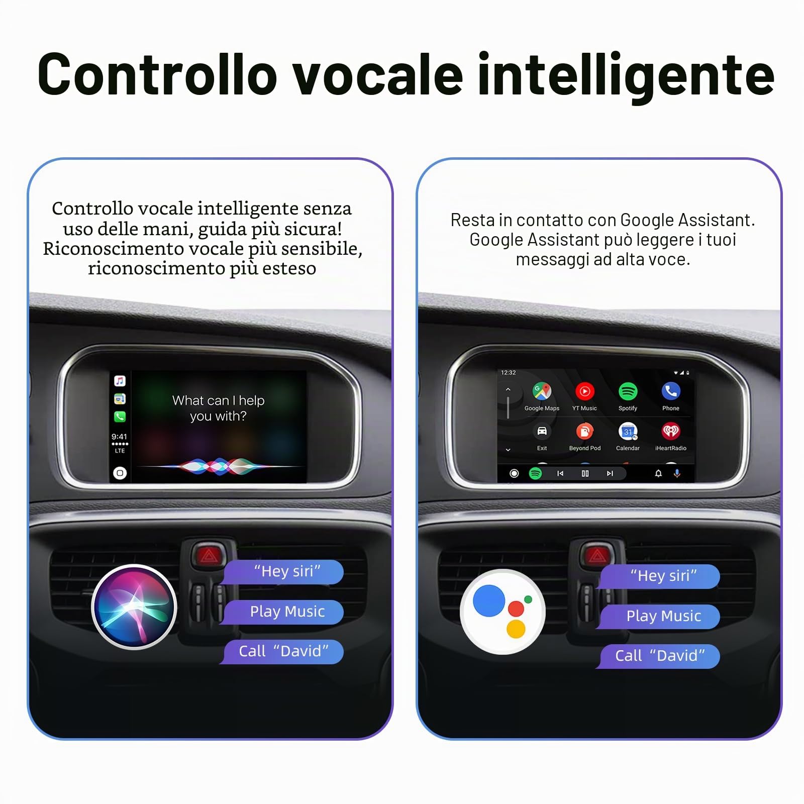 Decoder Box CarPlay Wireless per Volvo 2015-2018 con Schermo 7 Pollici | Supporta Android Auto via cavo o wireless Bluetooth WiFi navigazione GPS e controllo fabbrica per V40 V60 S60 XC60 S80 Plug
