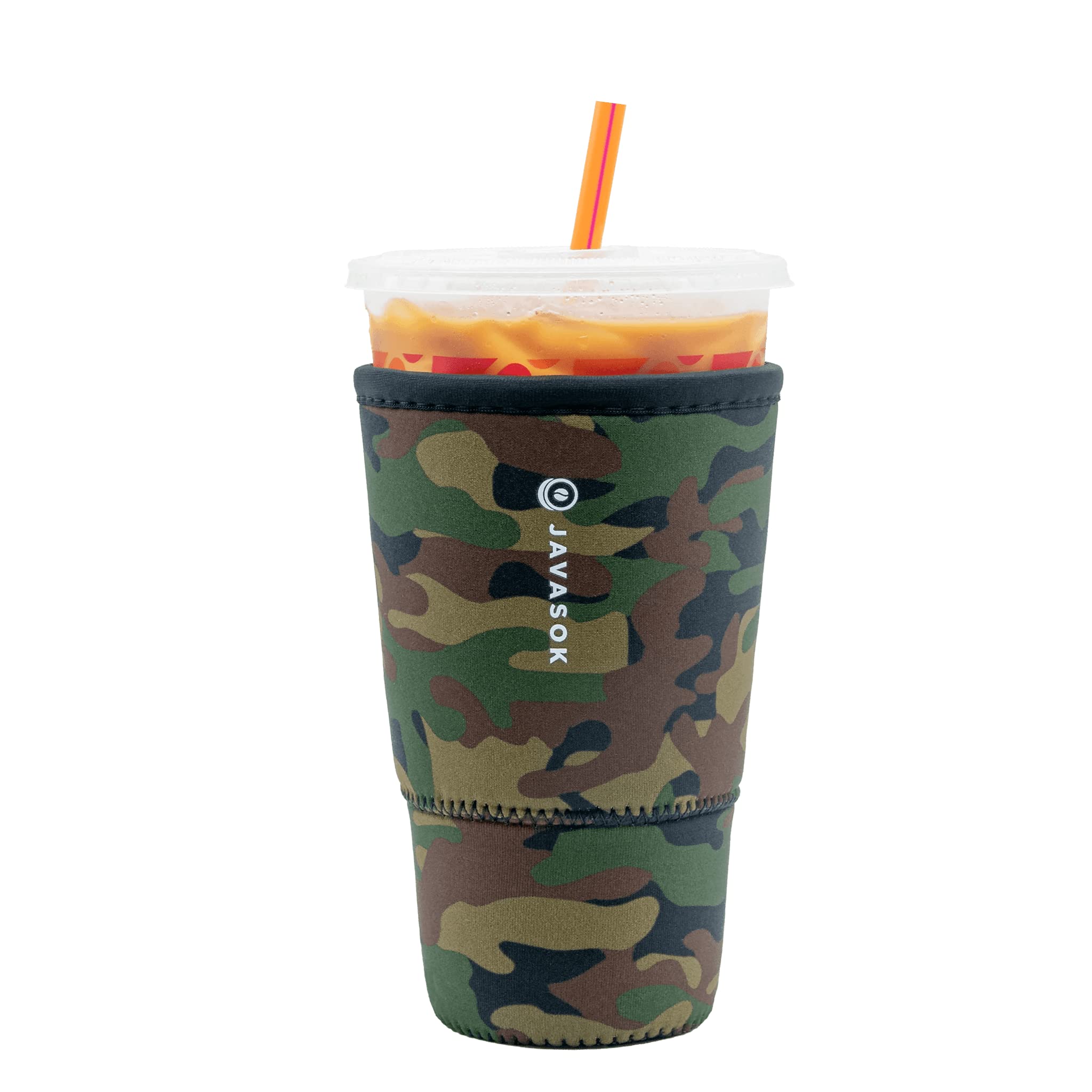 Sok It JavaSok Iced Coffee &amp; Cold Soda Insulated Neoprene Cup Sleeve (Green Camo, XXLarge: 44-48oz)