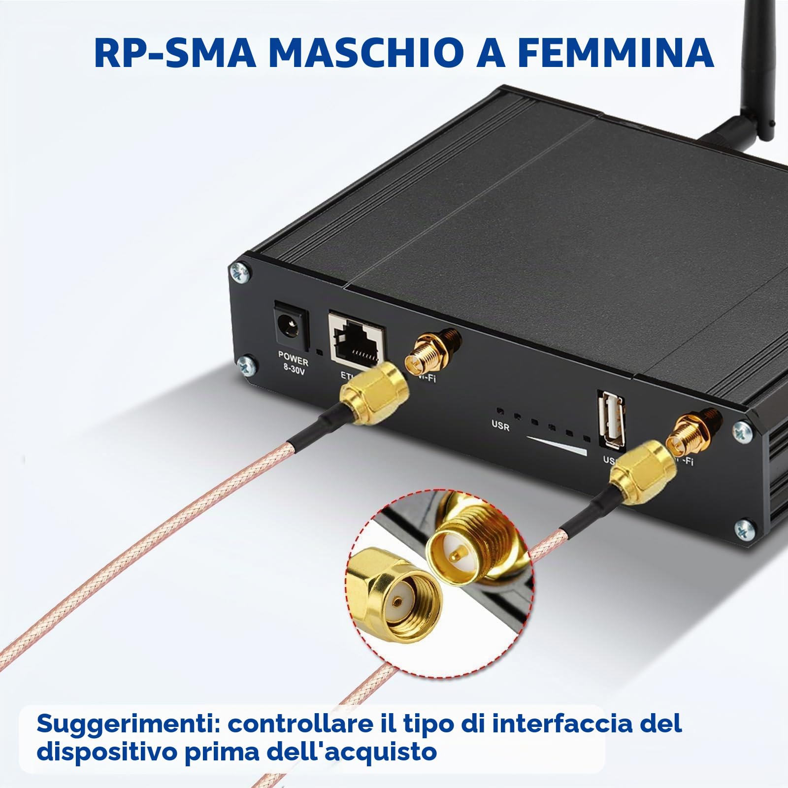 Bingfu Cavo Prolunga Antenna WiFi RP-SMA Maschio a Femmina RG316 60cm, 2pcs | Cavo Estensione Coassiale, per Router WiFi, Telecamera Wireless, Videocamera IP, Scheda Rete PCI PCIE, Modulo, Bluetooth