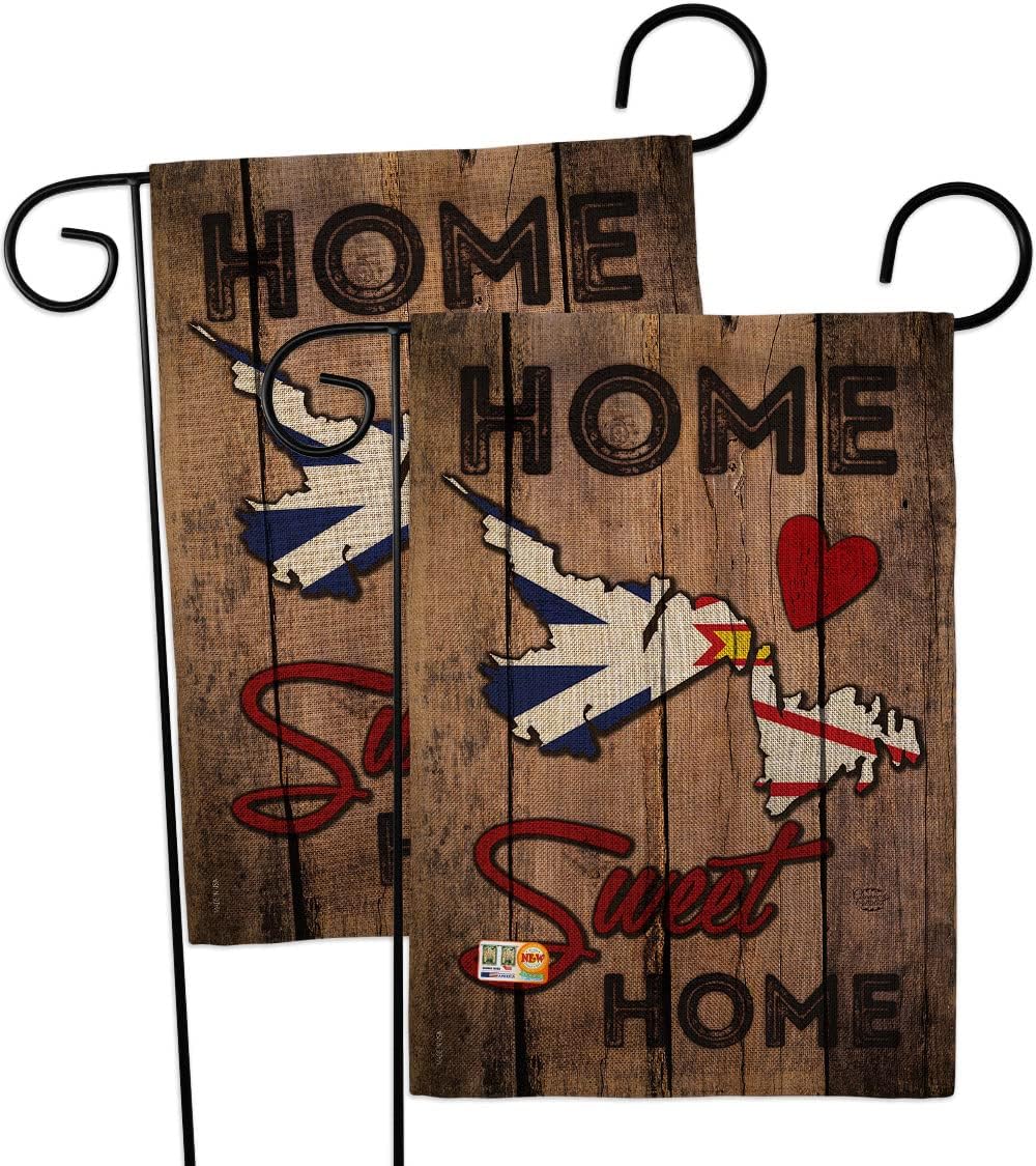 Canada Provinces Newfoundland and Labrador Home Sweet Garden Flags 2pcs Pack Regional Canadian Territories Region Country Particular Area Small Gift Yard House Banner Double-Sided 13 X 18.5