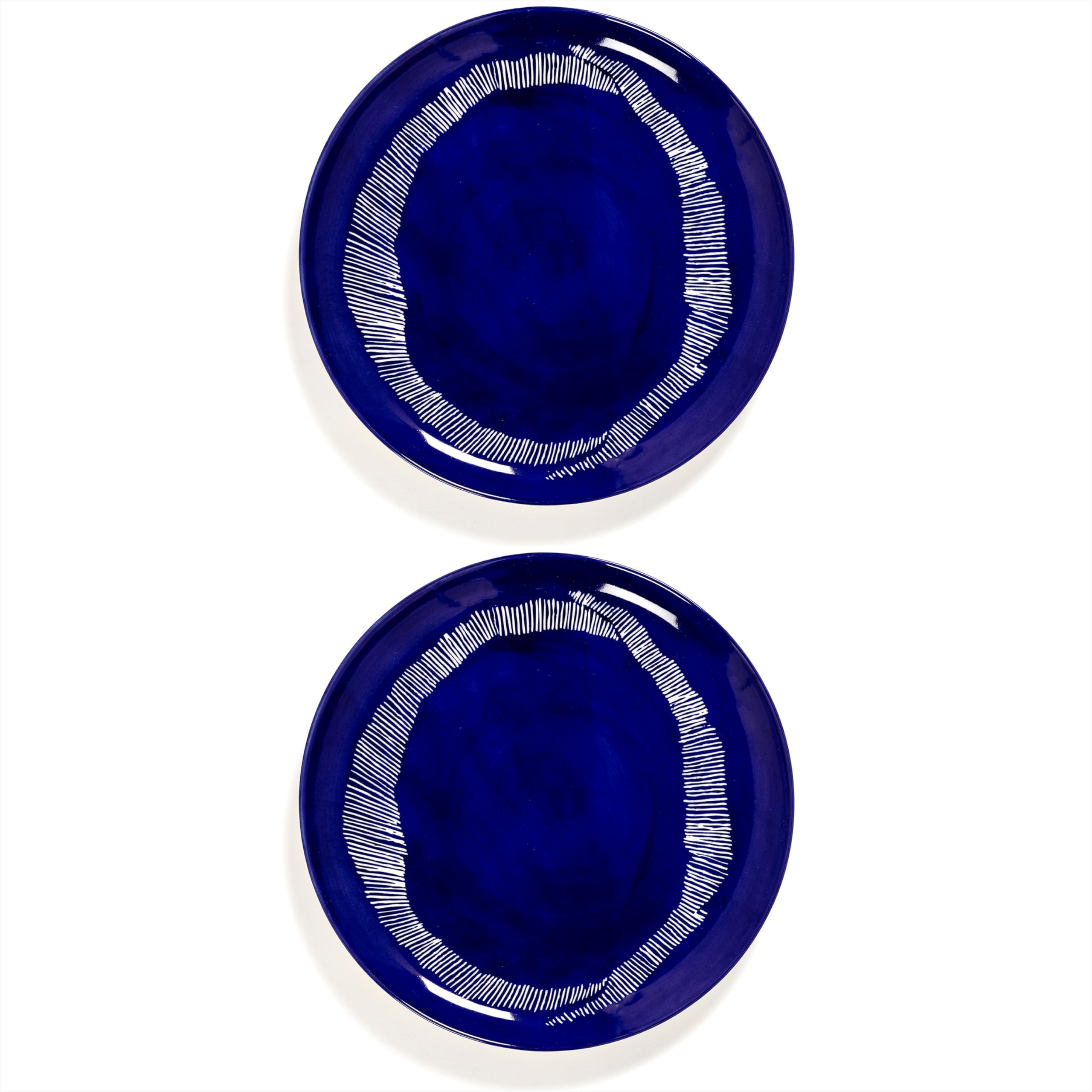 Blue White Dinner Plates | Feast tableware by Ottolenghi | Dishes Set for 2 | Stoneware Microwave Safe Plates | Dish Set | Farmhouse Kitchen and Dinnerware Sets | Luxury, Party