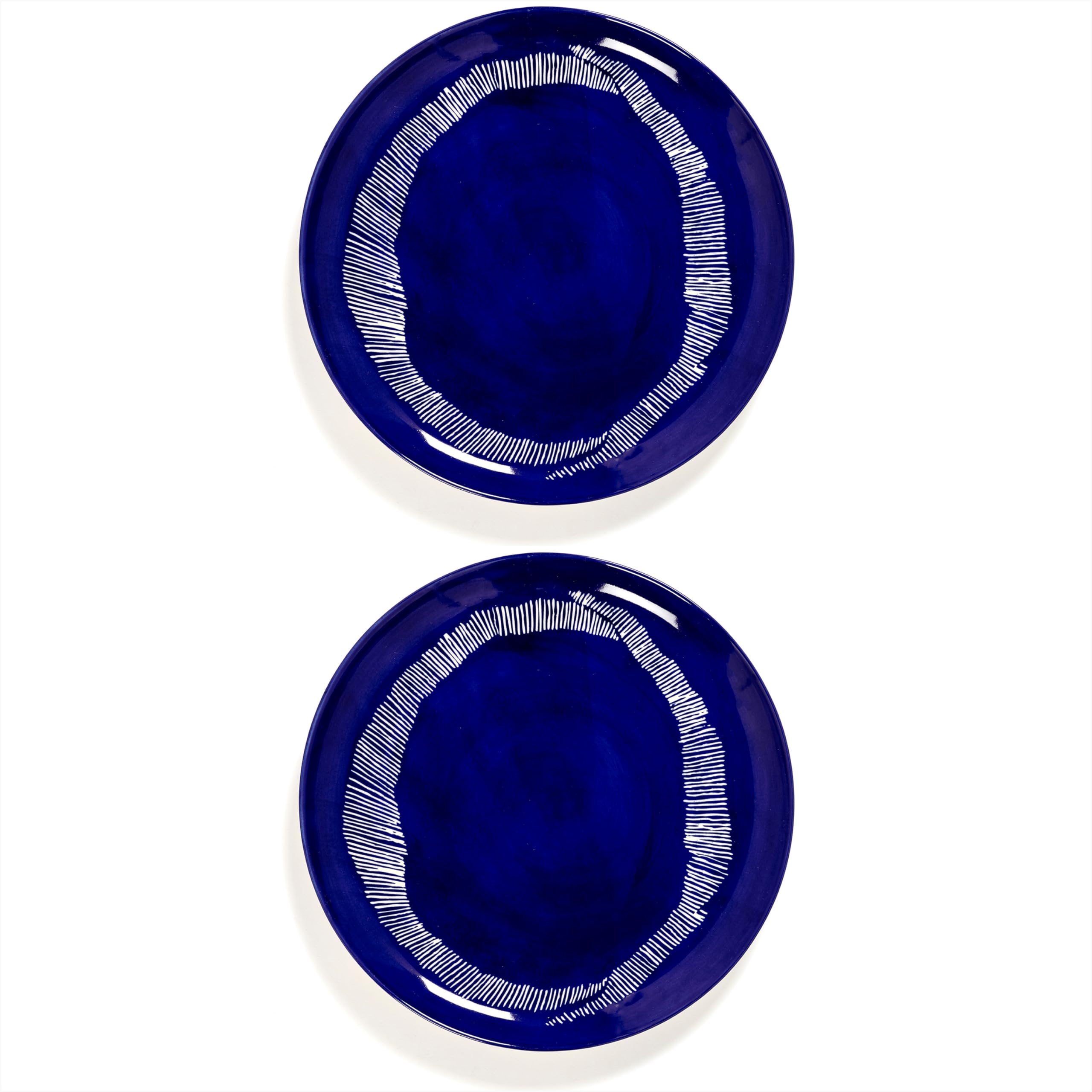 Serax Blue White Dinner Plates | Feast tableware by Ottolenghi | Dishes Set for 2 | Stoneware Microwave Safe Plates | Dish Set | Farmhouse Kitchen and Dinnerware Sets | Luxury, Party