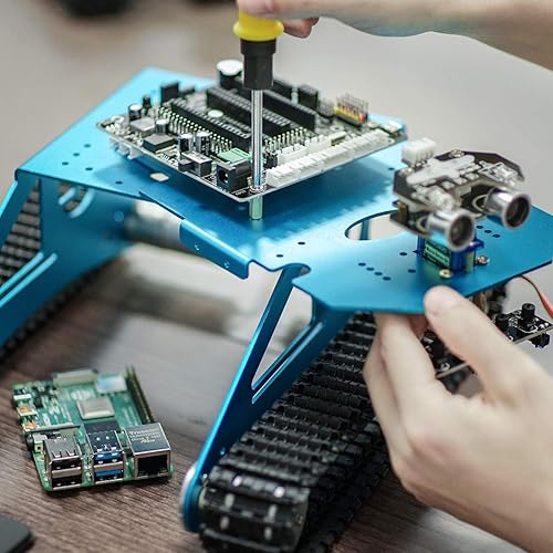 Miniatura 9 de Yahboom Kit de robot AI para chasis de tanque para Raspberry Pi 4B, kit de inicio de cámara Python, proyecto de ciencia electrónica programable,