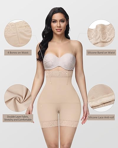 Miniatura 4 de SHAPSHE Pantalones cortos moldeadores para levantamiento de glúteos, pantalones cortos de control de abdomen, fajas colombianas, ropa interior de