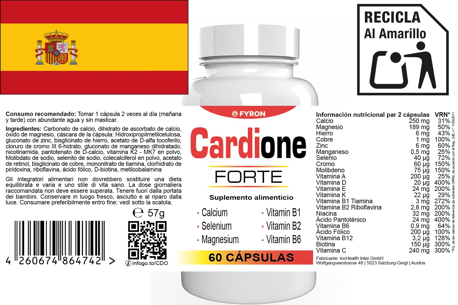 Cardione Forte - 300 Kapseln (5x 60 Kapseln), 5er Pack