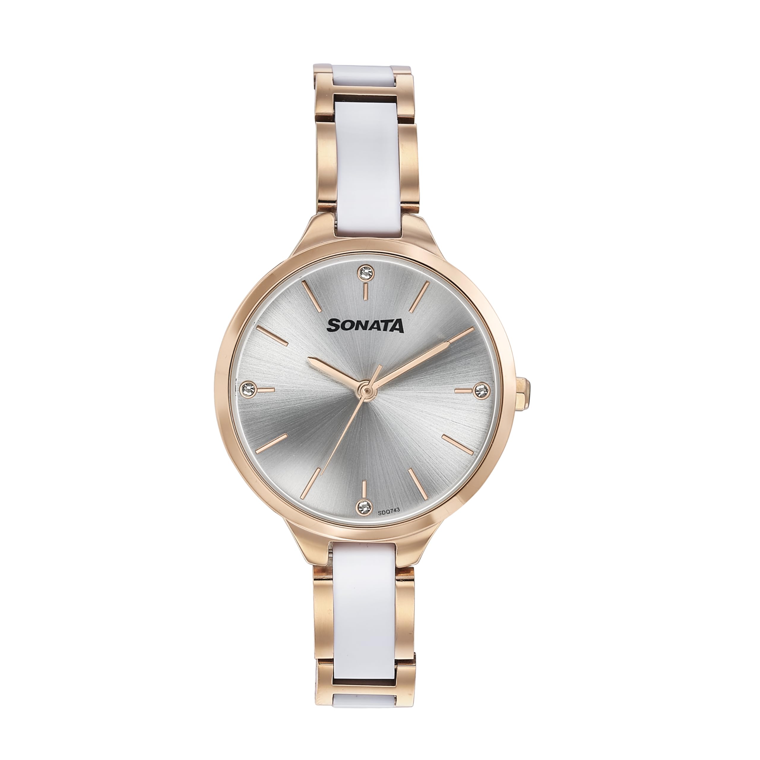 Quartz Analog Silver Dial Two Toned Stainless Steel Strap Watch for Women-image-41