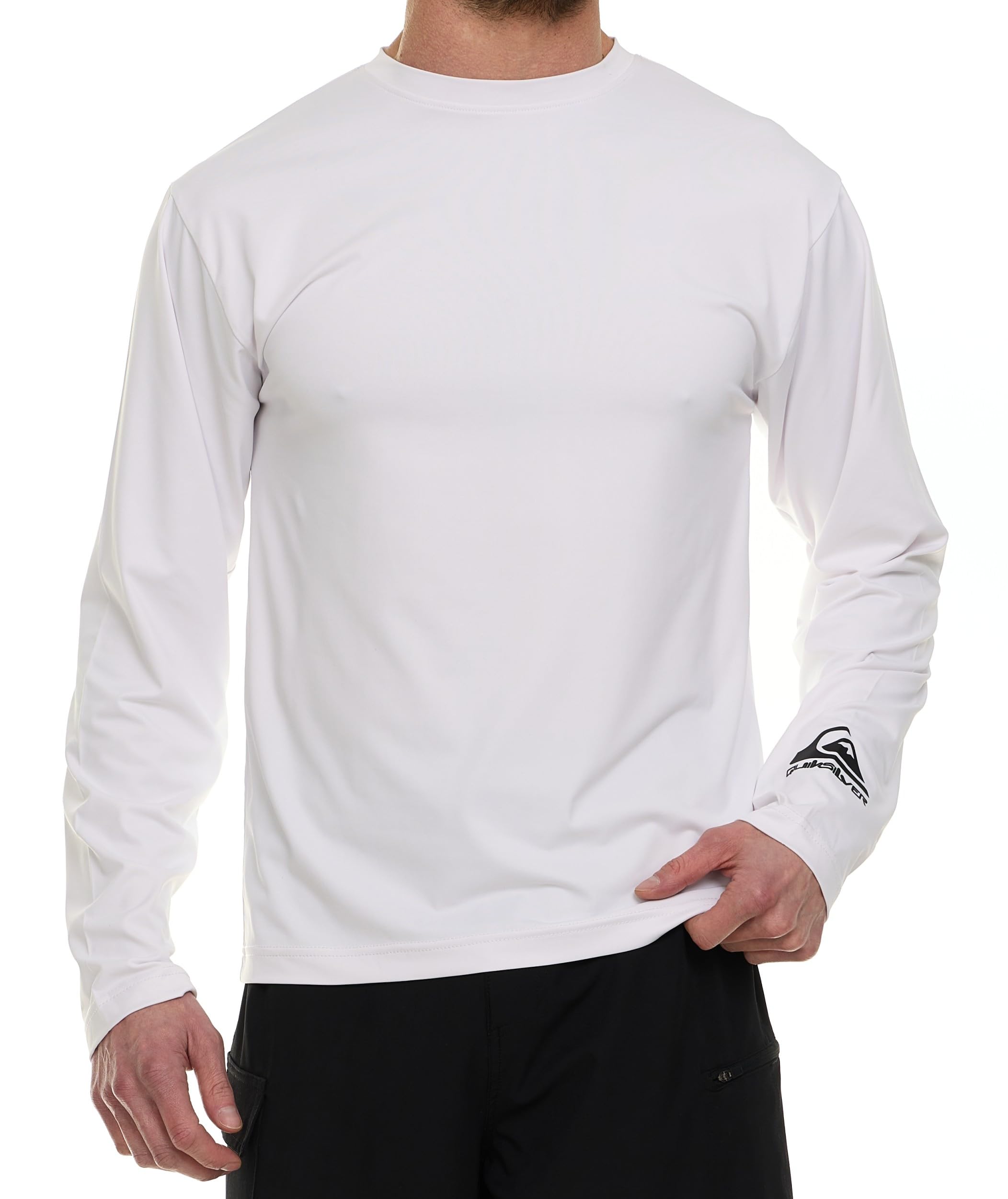 Quiksilver Rash Guard for Men UPF 50+ Big and Tall Swim Long & Short Sleeve Shirt White