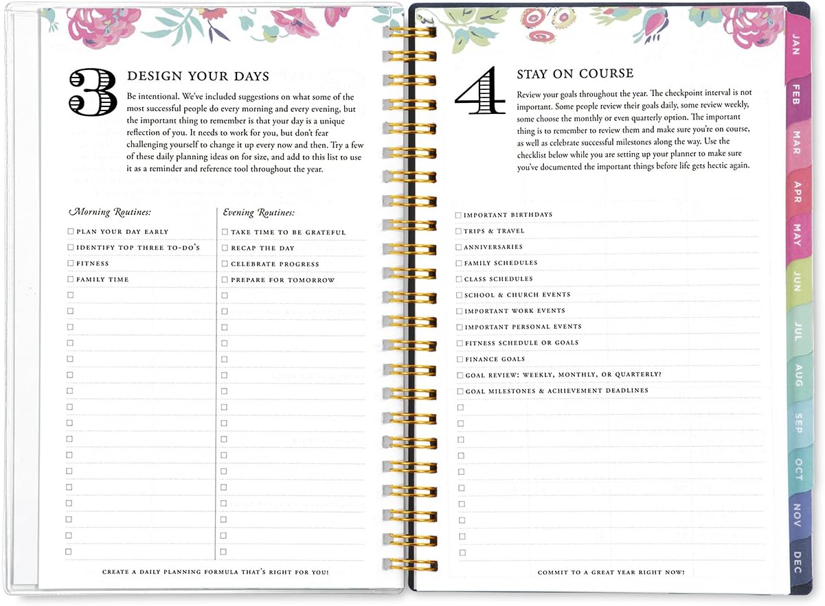 Blue Sky Day Designer 2018 Weekly & Monthly Planner, Twin-Wire Binding, 5" x 8", Peyton Navy - 103620