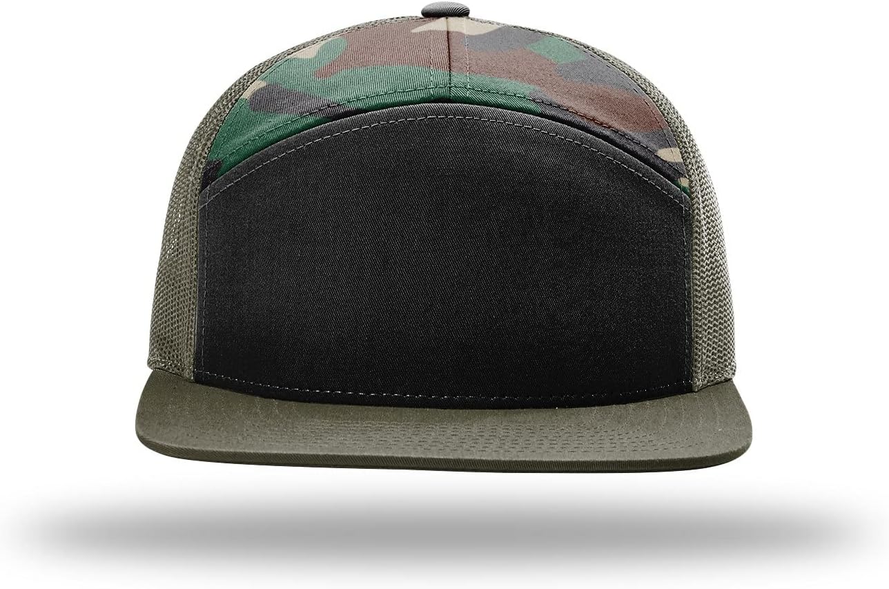 Richardson 168 168P Hat 7-Panel Trucker Cap Hi-Pro Snapback Cap Camo Hat Adjustable Baseball Hat Blank Hat Bulk Hats - Image 2