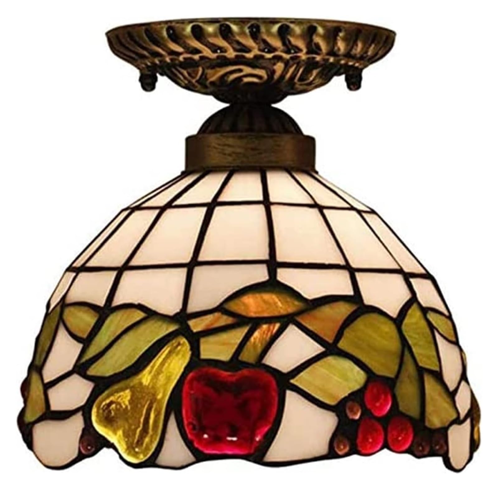 METTEOR Ceiling Lamp Ceiling Lamp Tiffany Style Ceiling Light, 8-Inch Stained Glass Ceiling Lamp, Decorative Chandelier For Hallway