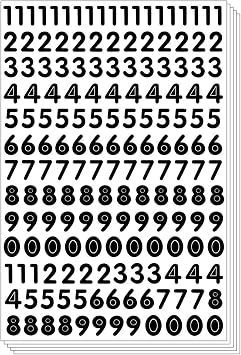 Numbers Arabic Sticker - Primary 0-9 Digi Count Label Decorative 5 Sheets, Black