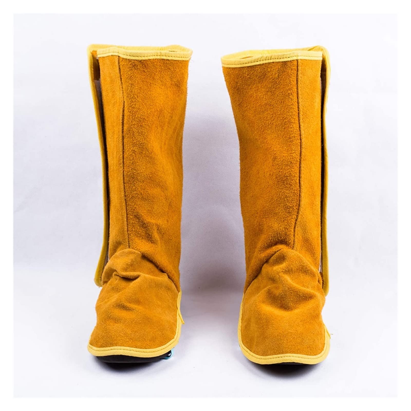 Tablier soudeur, 1 paire Spats de soudage en cuir chaussures de protection des pieds couvrent la chaleur résistante à la flamme de soudage ignifuge couvercle de coque de sécurité(33cm)