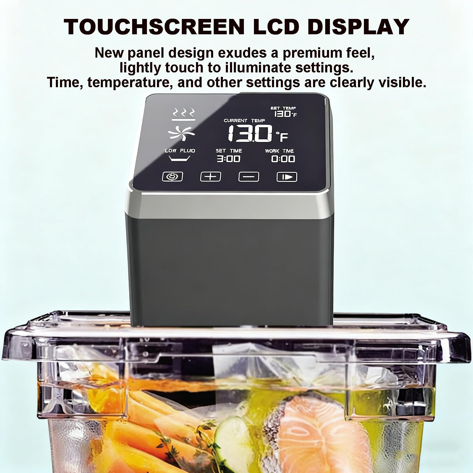 Precision Termocircolatore Domestico, Immersione per Cotture a Bassa Temperatura 1600W, Volume Massimo dell'Acqua 70 Litri, Cottura Sottovuoto per Cena in Famiglia, Pasti Natale