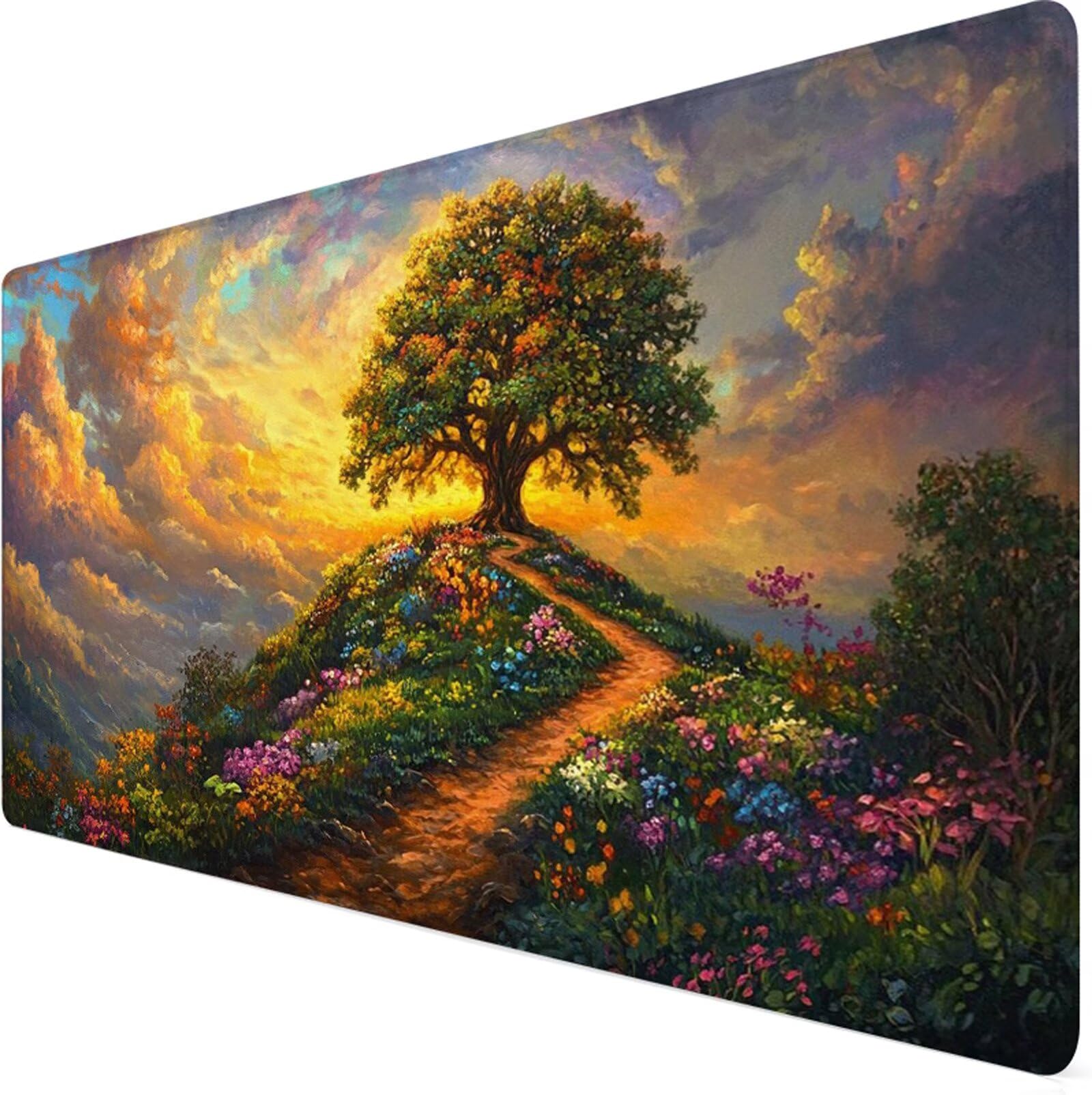 Podkładka pod mysz xxl 1200x600x3mm podkładka pod mysz drzewo życia podkładka pod mysz kolor poprawia precyzję i szybkość, wodoodporne antypoślizgowe, szyte krawędzie, akcesoria do gier, komputer, gry