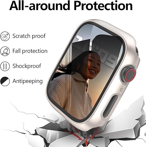 Miniatura 2 de Jomitvp 4 fundas rígidas de policarbonato compatibles con Apple Watch Series 789 de 1.614 pulgadas con protector de pantalla de cristal, protector