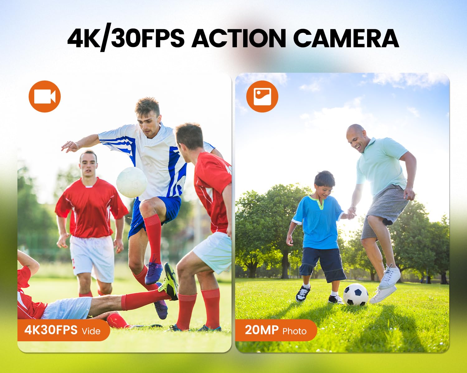 TIMNUT Action Cam 4K 30FPS, 40M Fotocamera Subacquea WiFi 20MP Videocamera WIFI Cam 170°Wide Angle Sports Cam, Telecameracon 2.4G Remote Control 2 Batterie Accessori