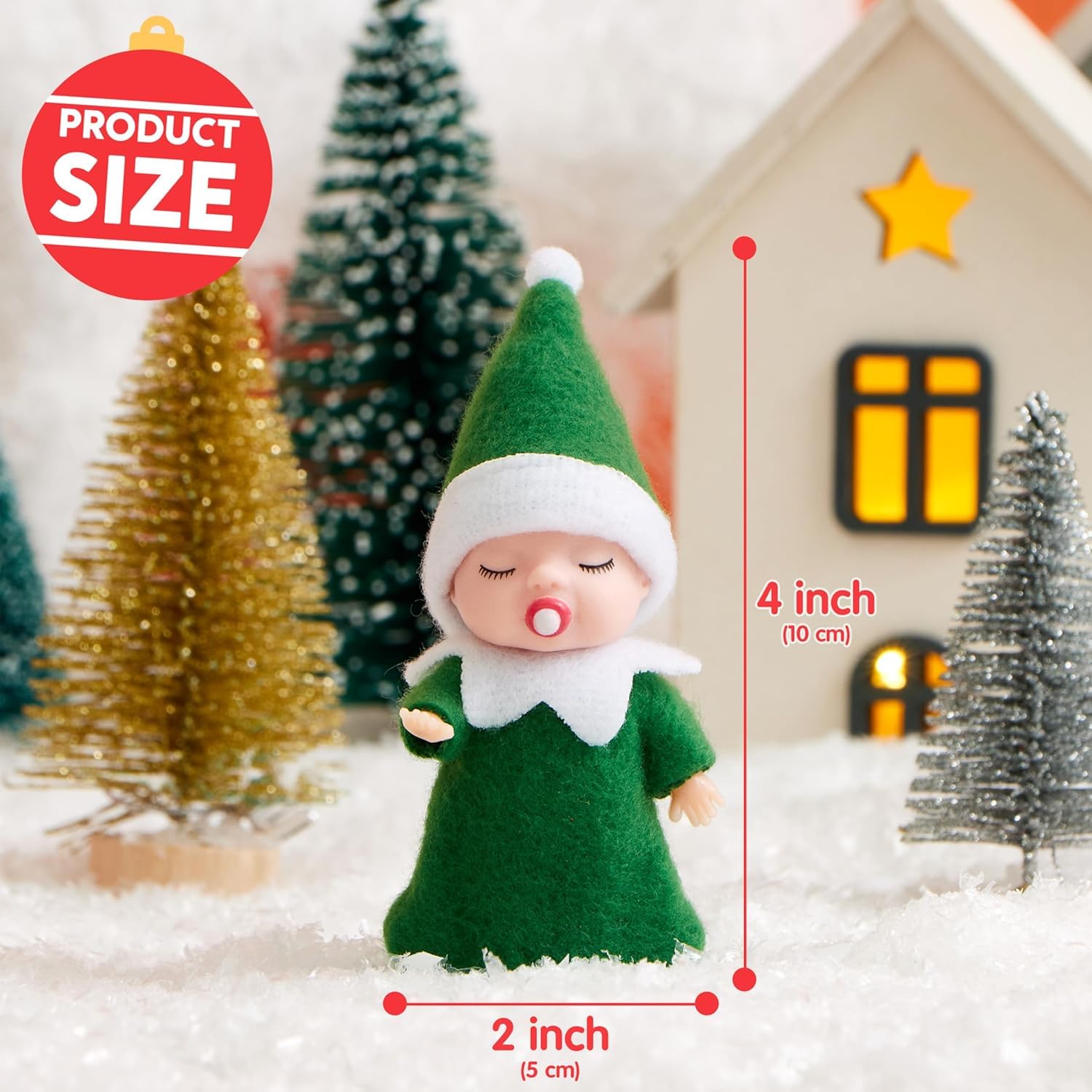 2pcs Christmas Elf Baby Twins Little Christmas Elves Christmas Tradition Mini Elf Baby Doll Christmas Accessory Tiny Elf Dolls for Boys&Girls Xmas Gift Advent Calendar Stocking Stuffers - Image 2