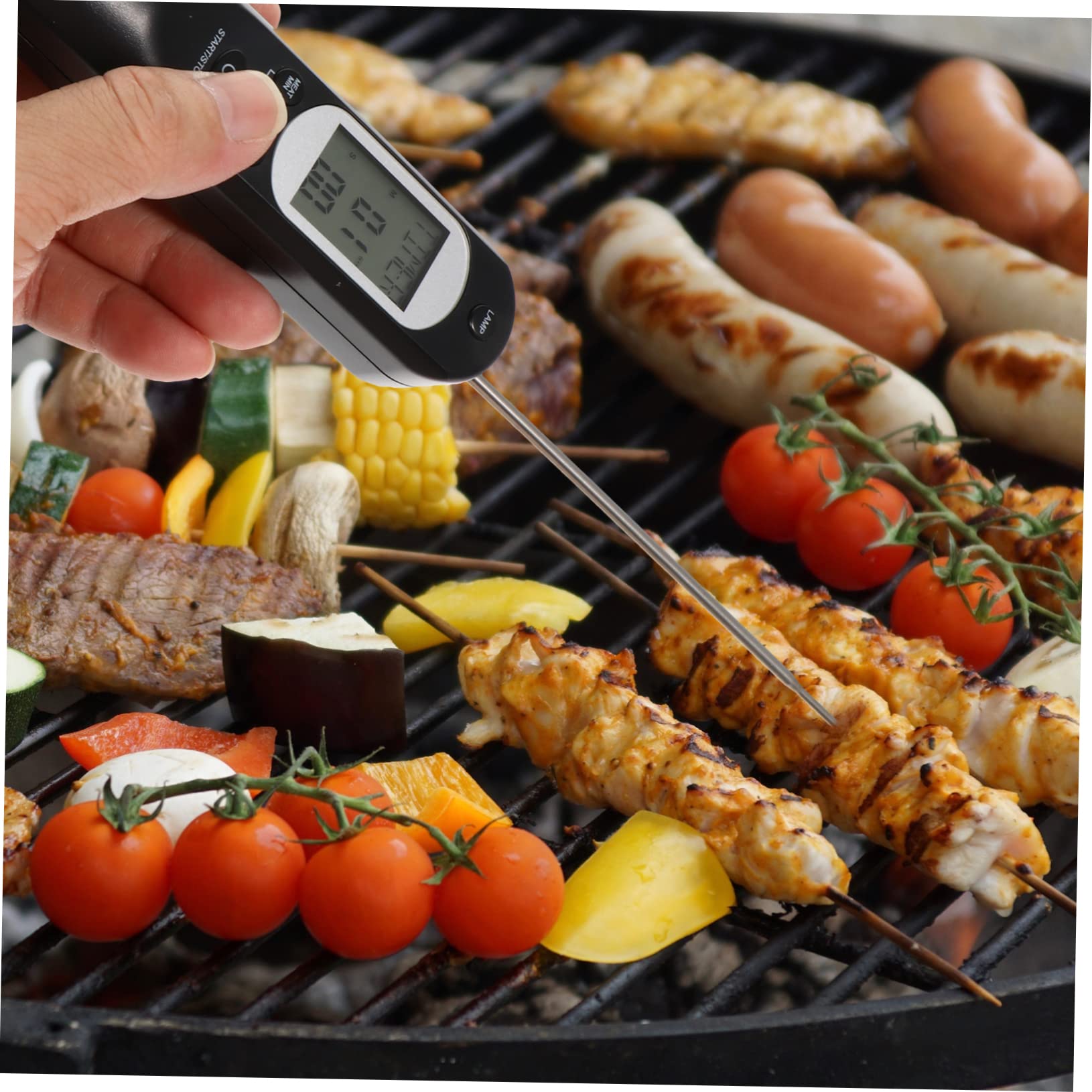 Termometro Digitale Carne per Cucina Bbq, USB Ricaricabile Nero