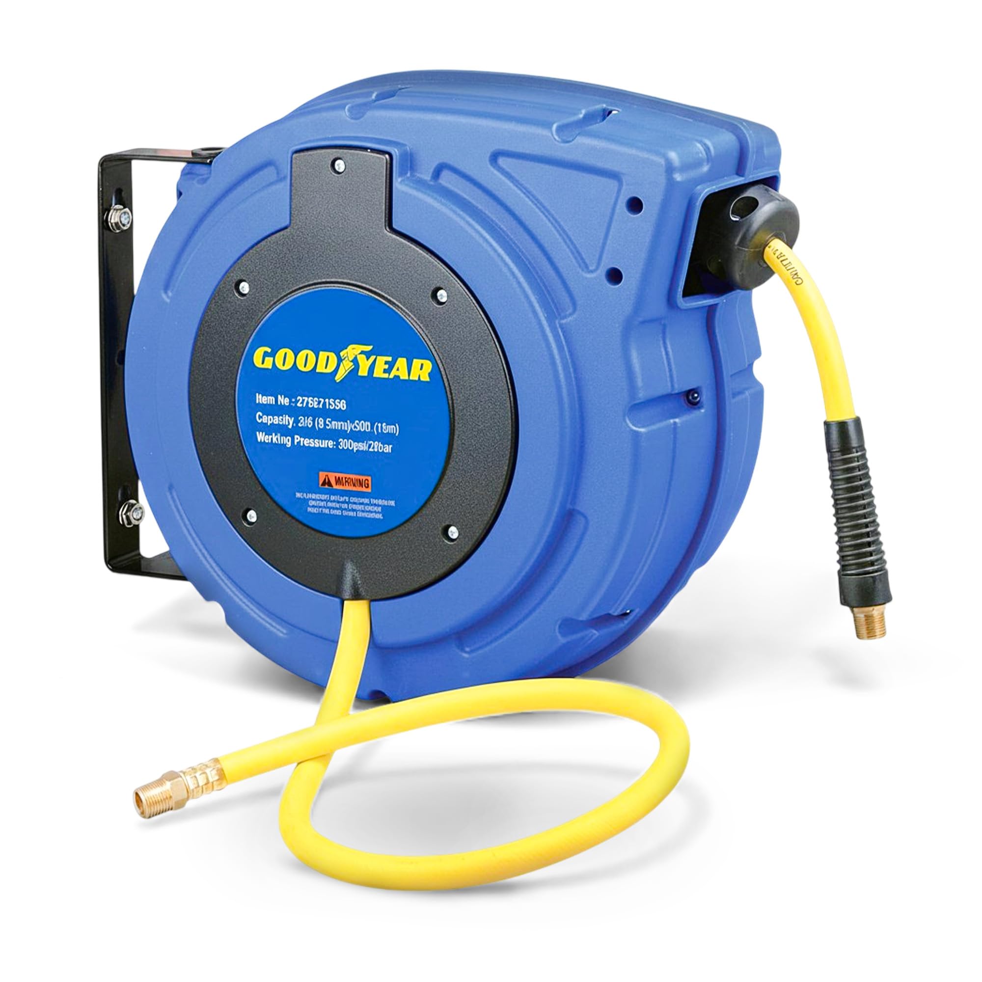 27527153G Enclosed Retractable Air Compressor/Water Hose Reel with 3/8 in. x 50 ft. Hybrid Polymer Hose, Max. 300PSI