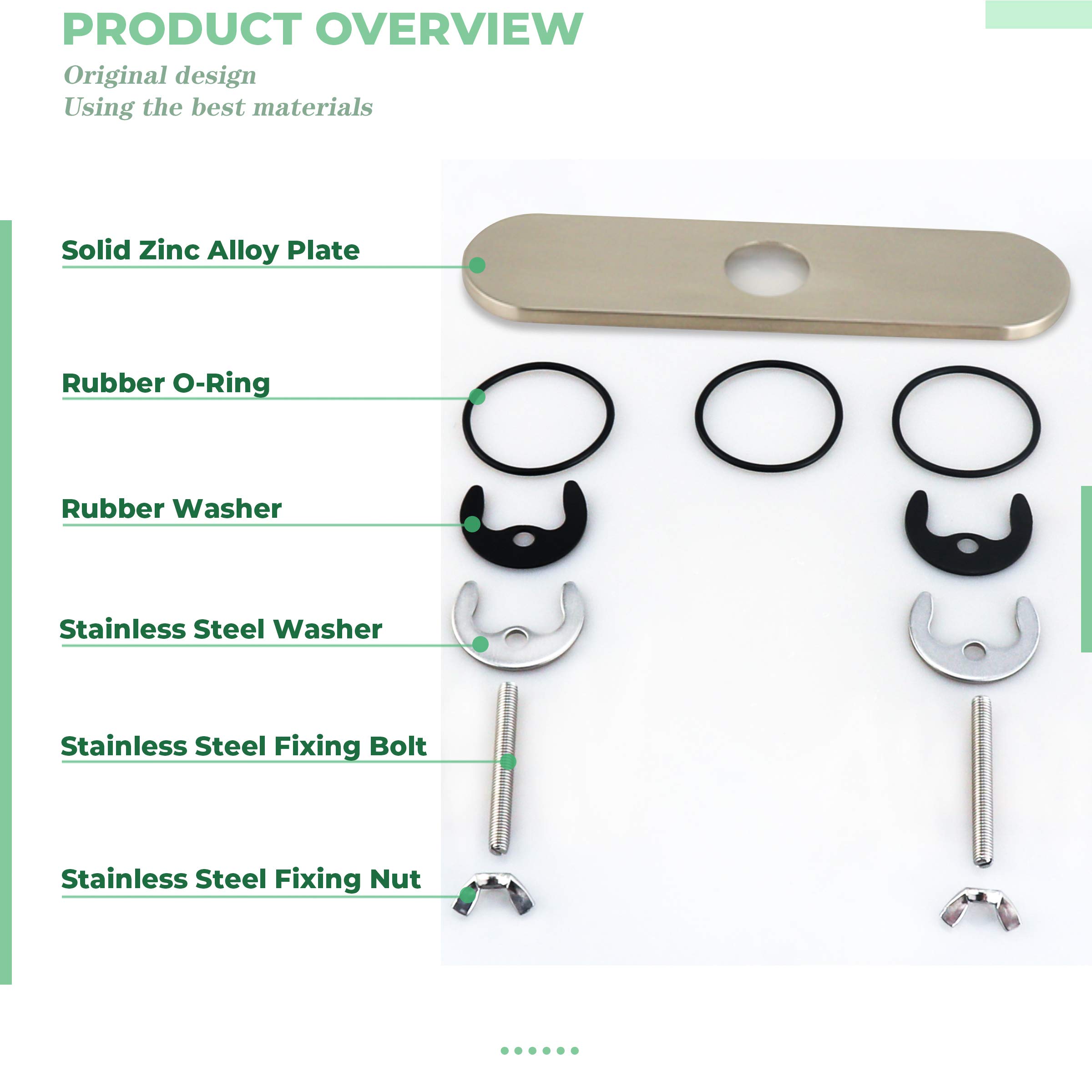 Kitchen Faucet Deck Plate KANARY 10-Inch Chrome Faucet Escutcheon - Zinc Alloy Deck Plate For Kitchen Sink Faucet Installation Kitchen Sink Cover Plate - View #4