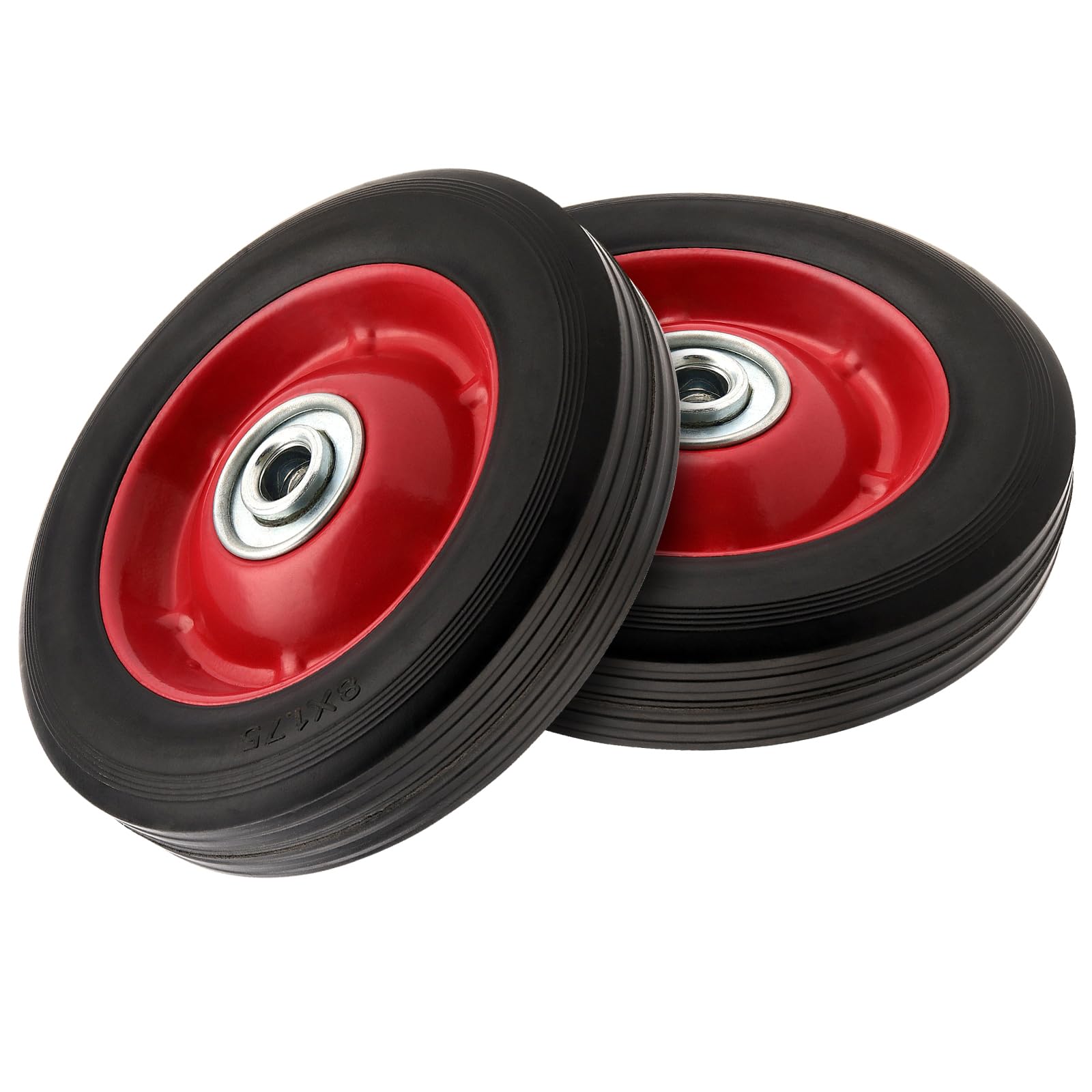 4 PCS 8 x 1.75 Inch Solid Rubber Tire Wheels with 1/2 Inch Axle, — Amazon image 5