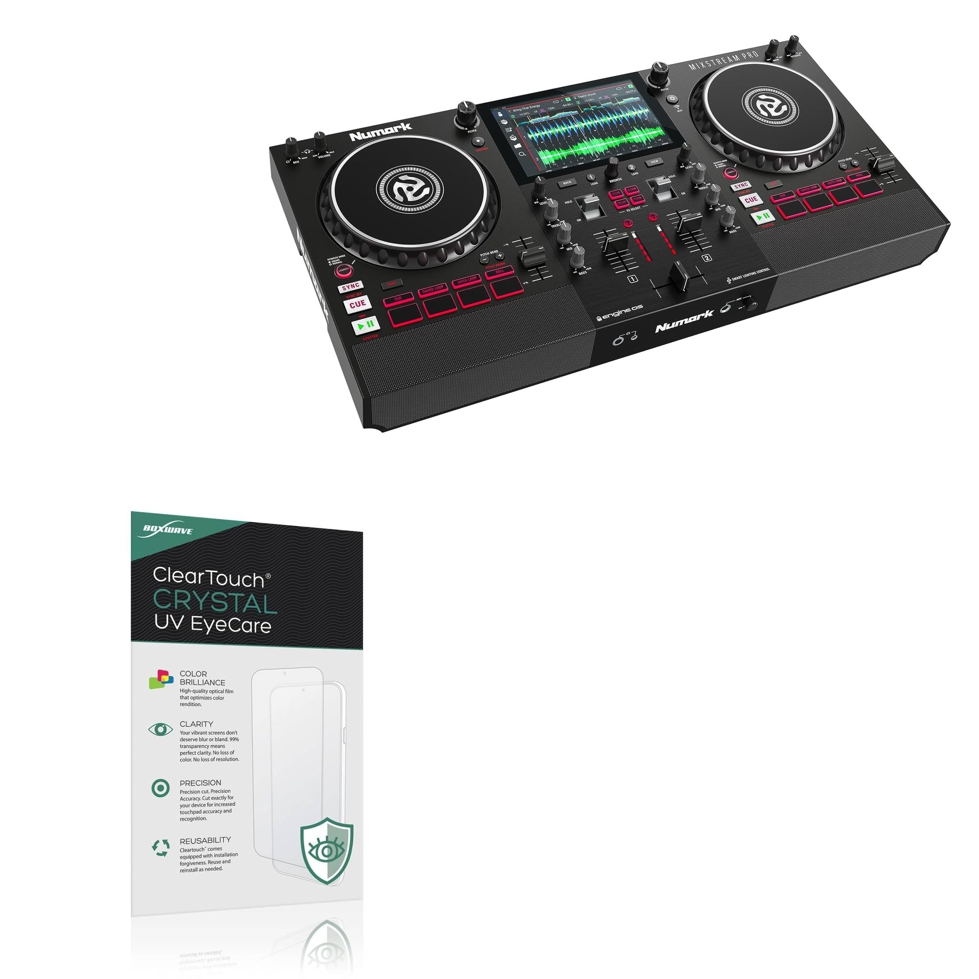 BoxWave Screen Protector Compatible With Numark Mixstream Pro - ClearTouch Crystal Anti-UV EyeCare (2-Pack), Filters out Harmful Blue Light Reduce Fatigue