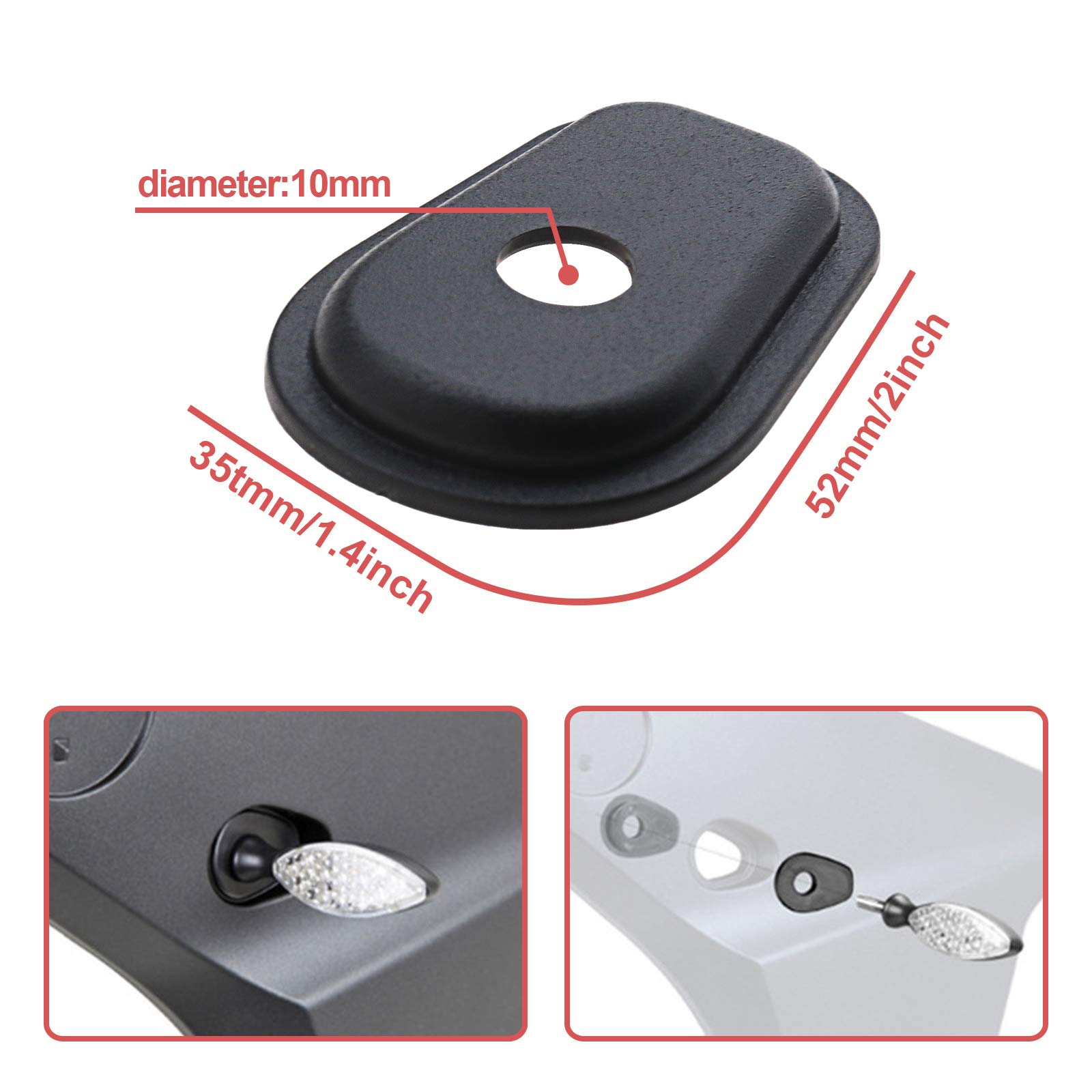 4 Entretoises Caoutchouc Pour Clignotants Avant Moto - Compatible Yamaha MT, R, Tracer Et Plus !
