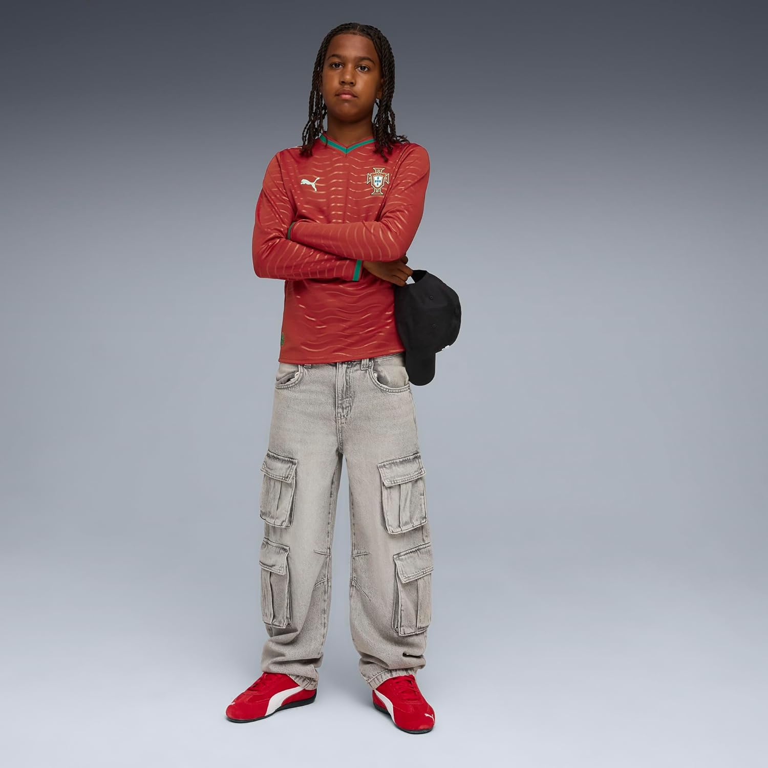 Puma Unisex-Child FA Portugal Home Long Sleeve Jersey Replica